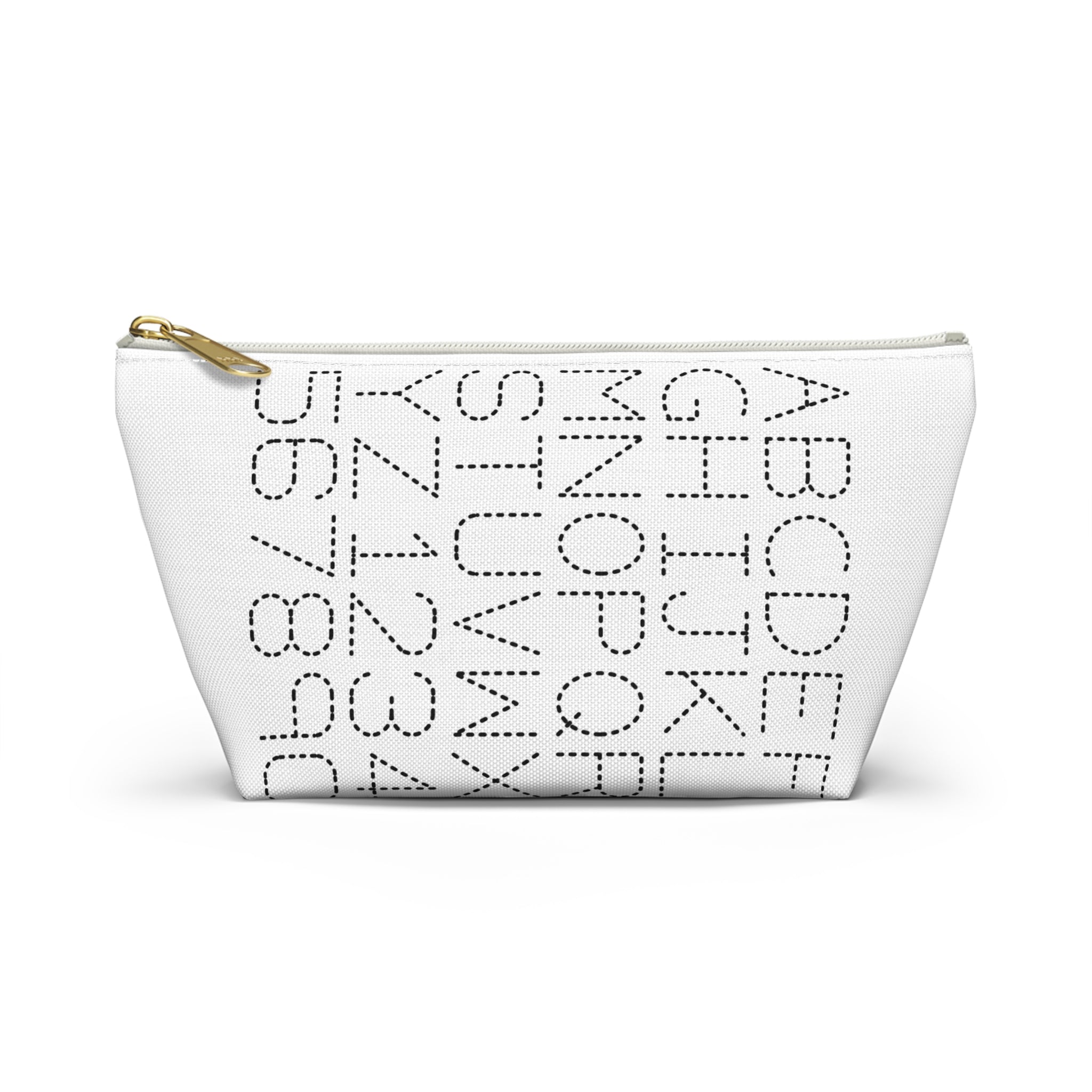 Trousse à accessoires avec alphabet et chiffres pointillés | Sac zippé à fond plat