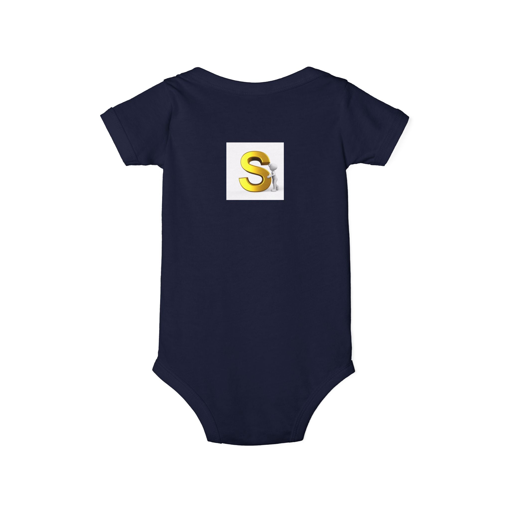 Gold Letter S Monogram Infant One Piece | Baby Bodysuit with Initial