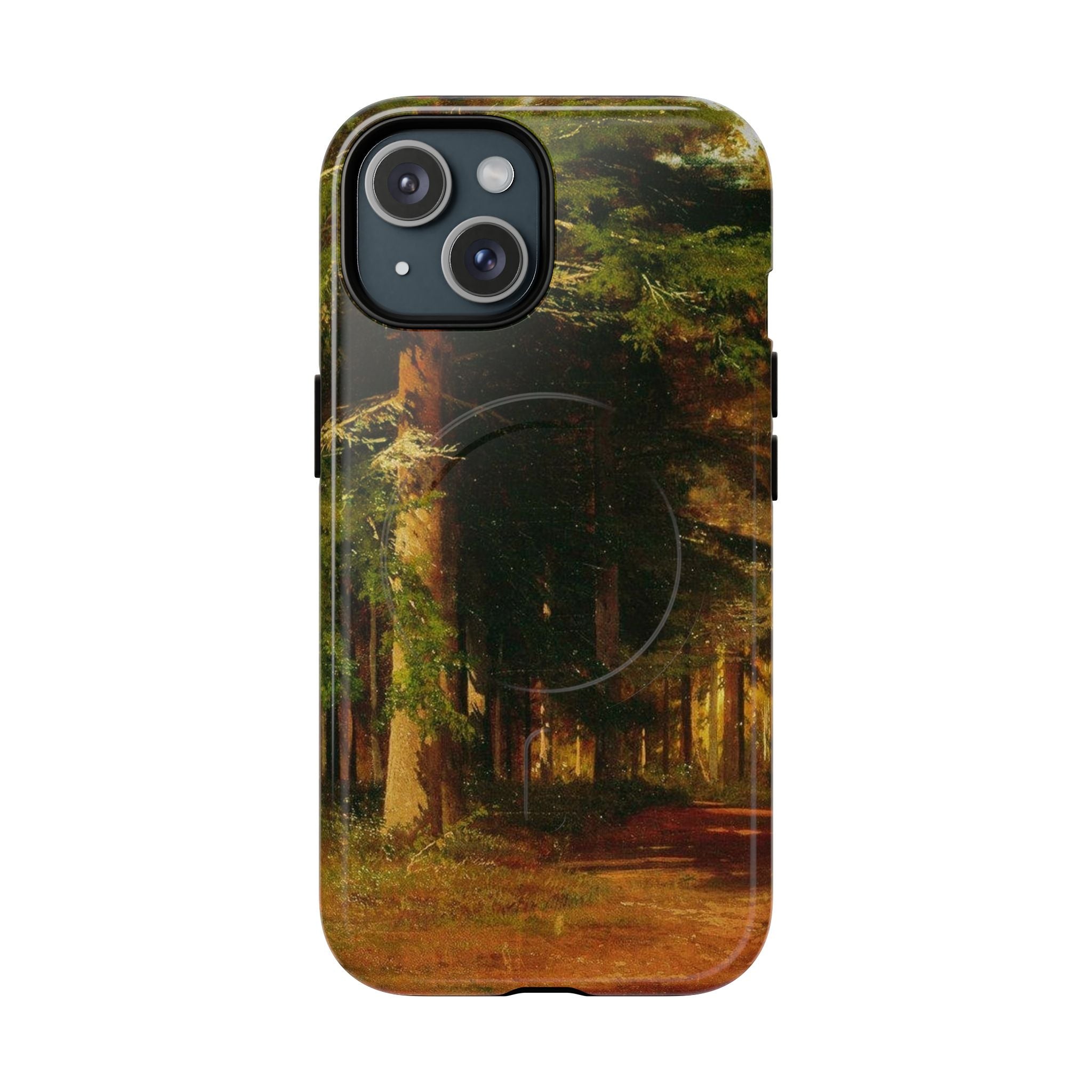 Coque de téléphone Chemin forestier d'automne | Coque magnétique robuste, illustration de paysage d'automne