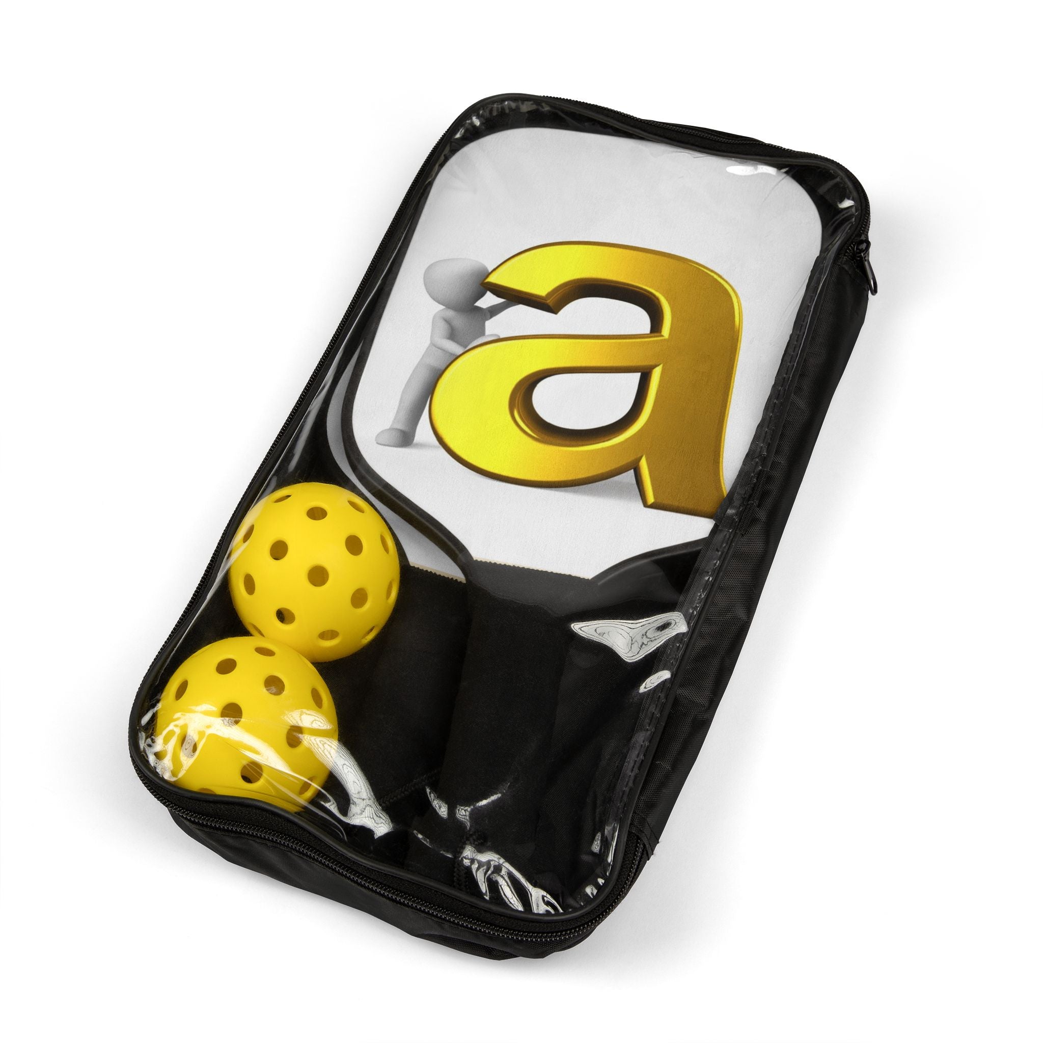 Gold Letter 'a' Pickleball Paddle