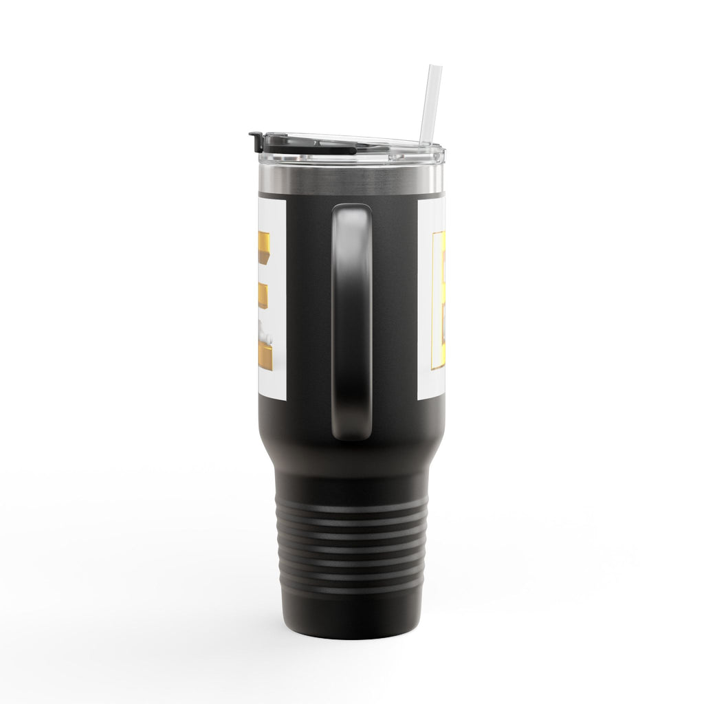 Gold Letter E Monogram Travel Mug | 40oz Insulated Tumbler