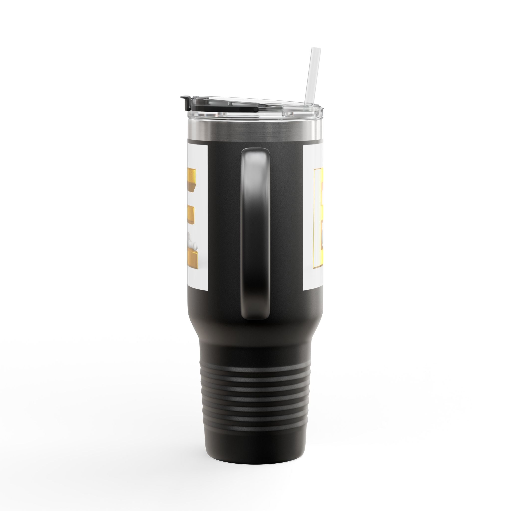 Gold Letter E Monogram Travel Mug | 40oz Insulated Tumbler