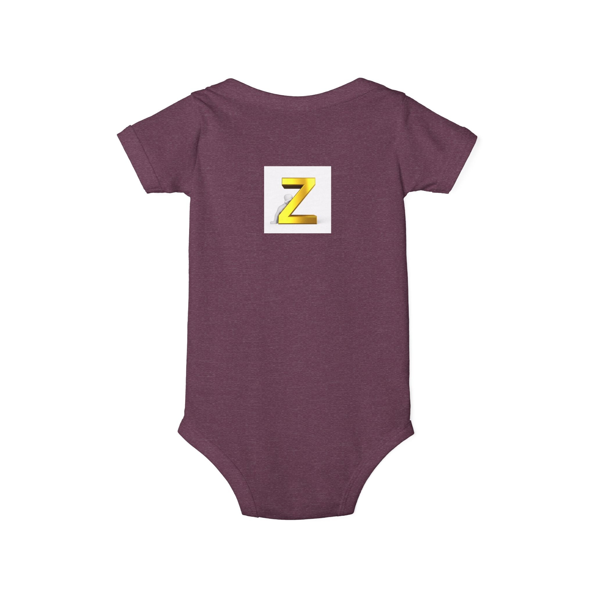 Gold Letter Z Infant Onesie | Baby Monogram Bodysuit