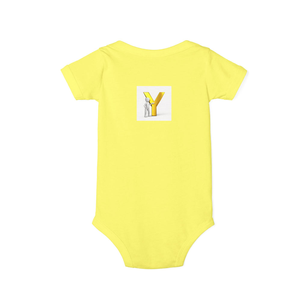 Yellow Letter Y Infant One Piece | Monogram Baby Bodysuit
