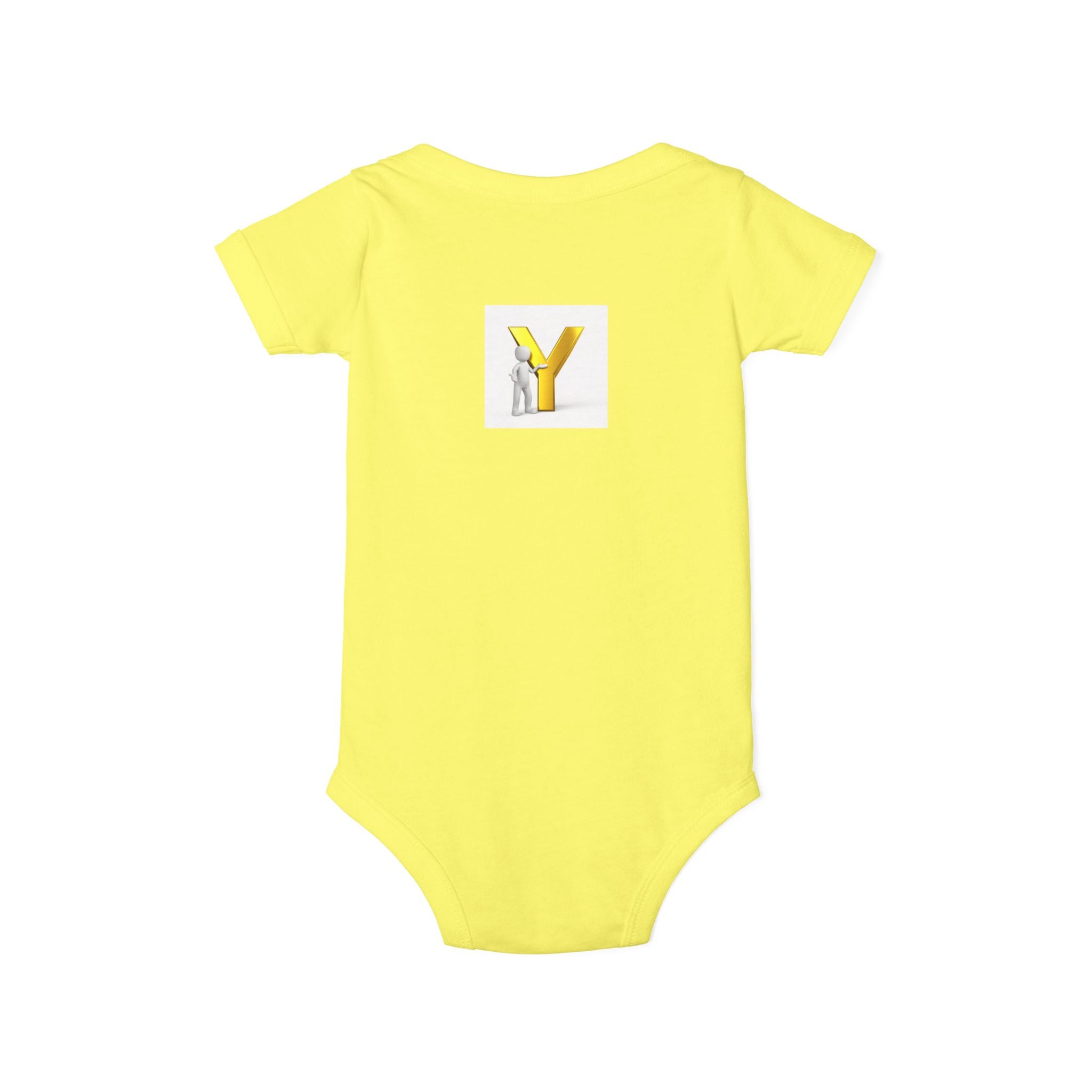 Yellow Letter Y Infant One Piece | Monogram Baby Bodysuit