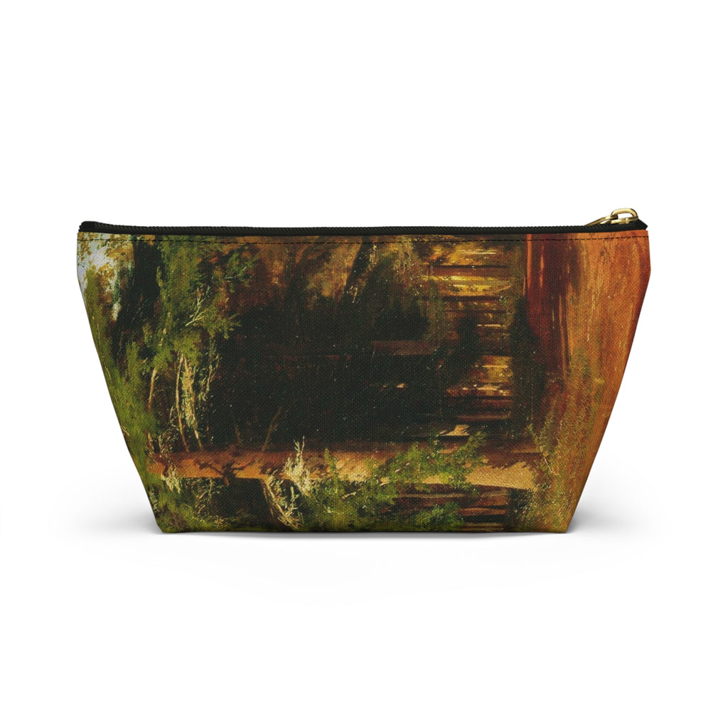 Forest Path Accessory Pouch | T-Bottom Cosmetic Bag, Woodland Nature Print