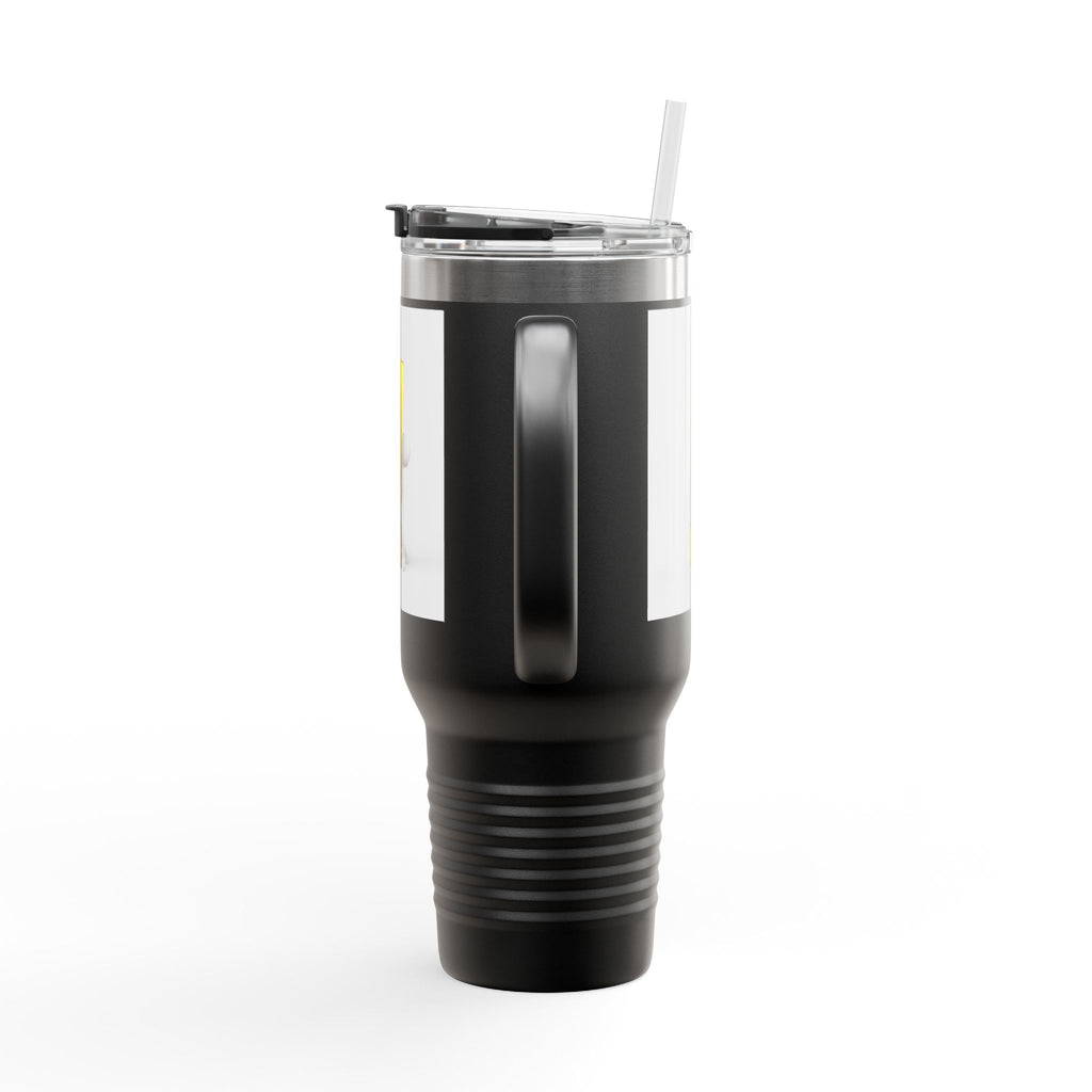3D Character with Gold Exclamation Mark Travel Mug | 40oz Insulated Tumbler