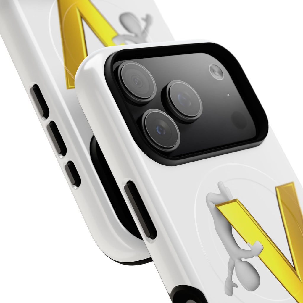 3D Yellow V Letter Phone Case Tough Magnetic Case | Monogram V iPhone Cover