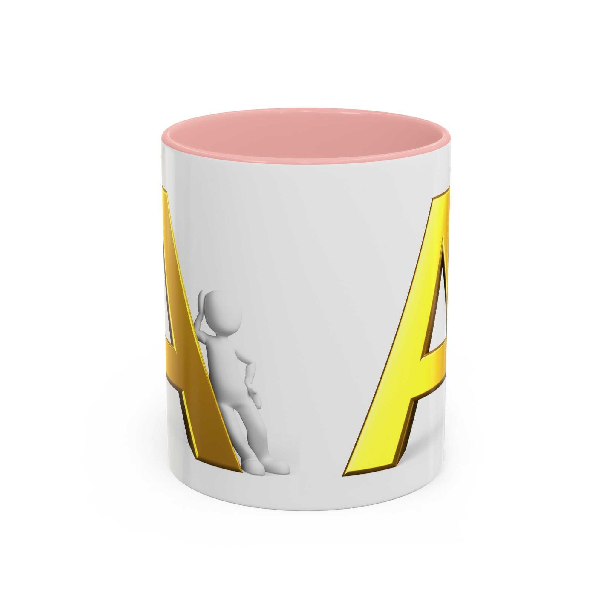 Mug à café avec lettre A initiale dorée | Mug avec monogramme lettre A