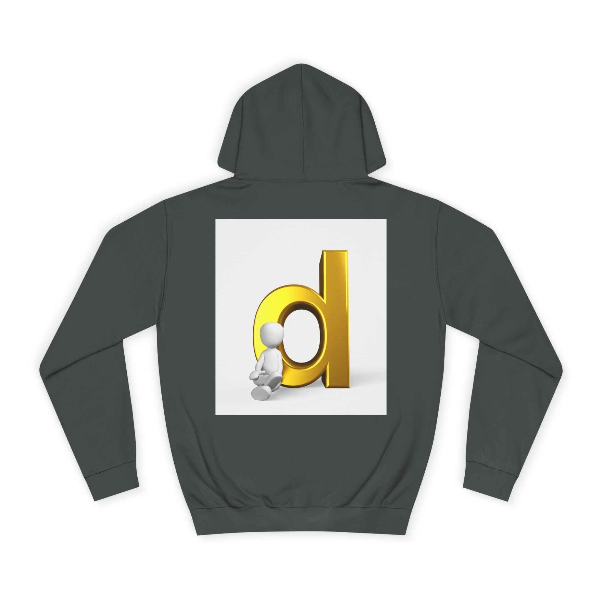 3D Gold Letter D Hoodie | Minimal Monogram Initial Sweatshirt