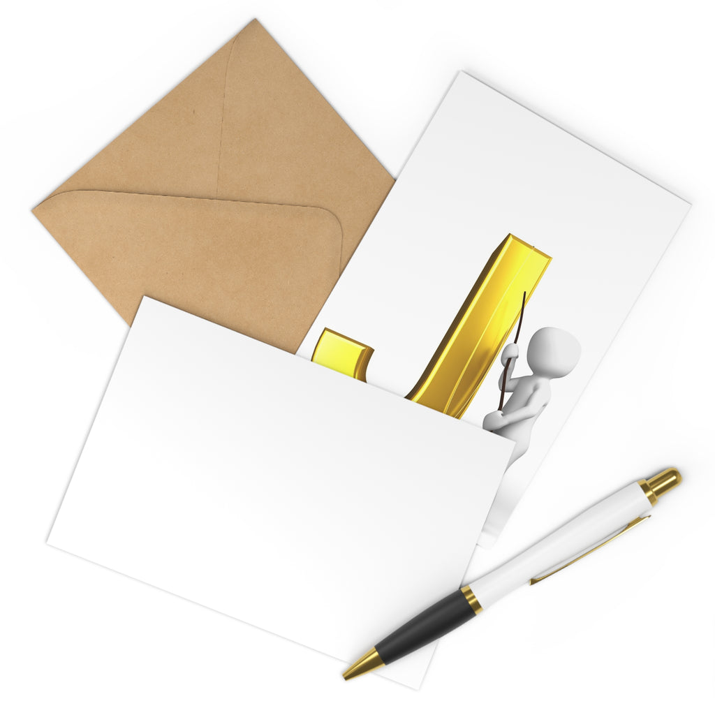 Gold Letter J Postcards | Alphabet Initial Stationery, 7 Pack