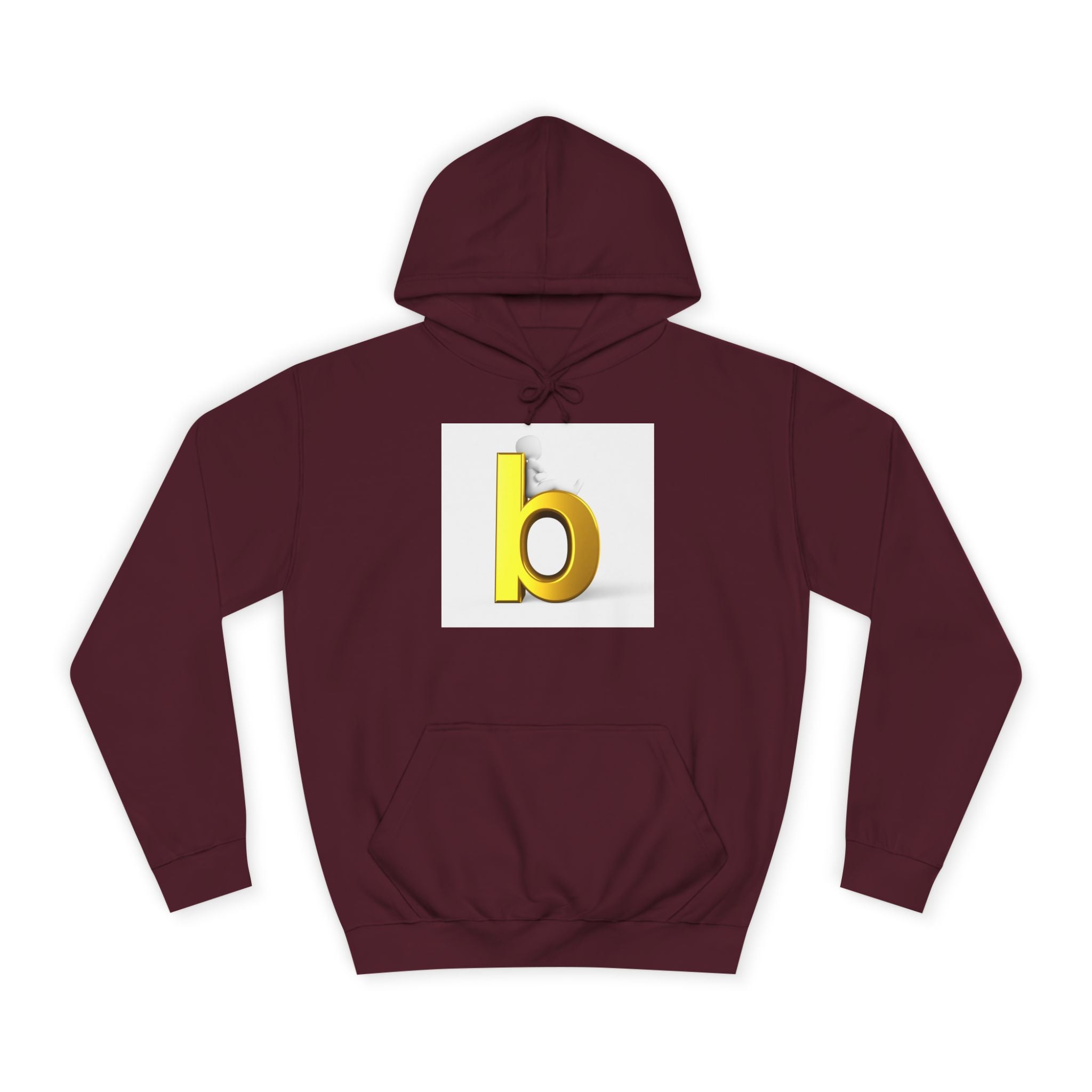 Yellow 3D Letter b Hoodie | Minimal Monogram Initial Sweatshirt