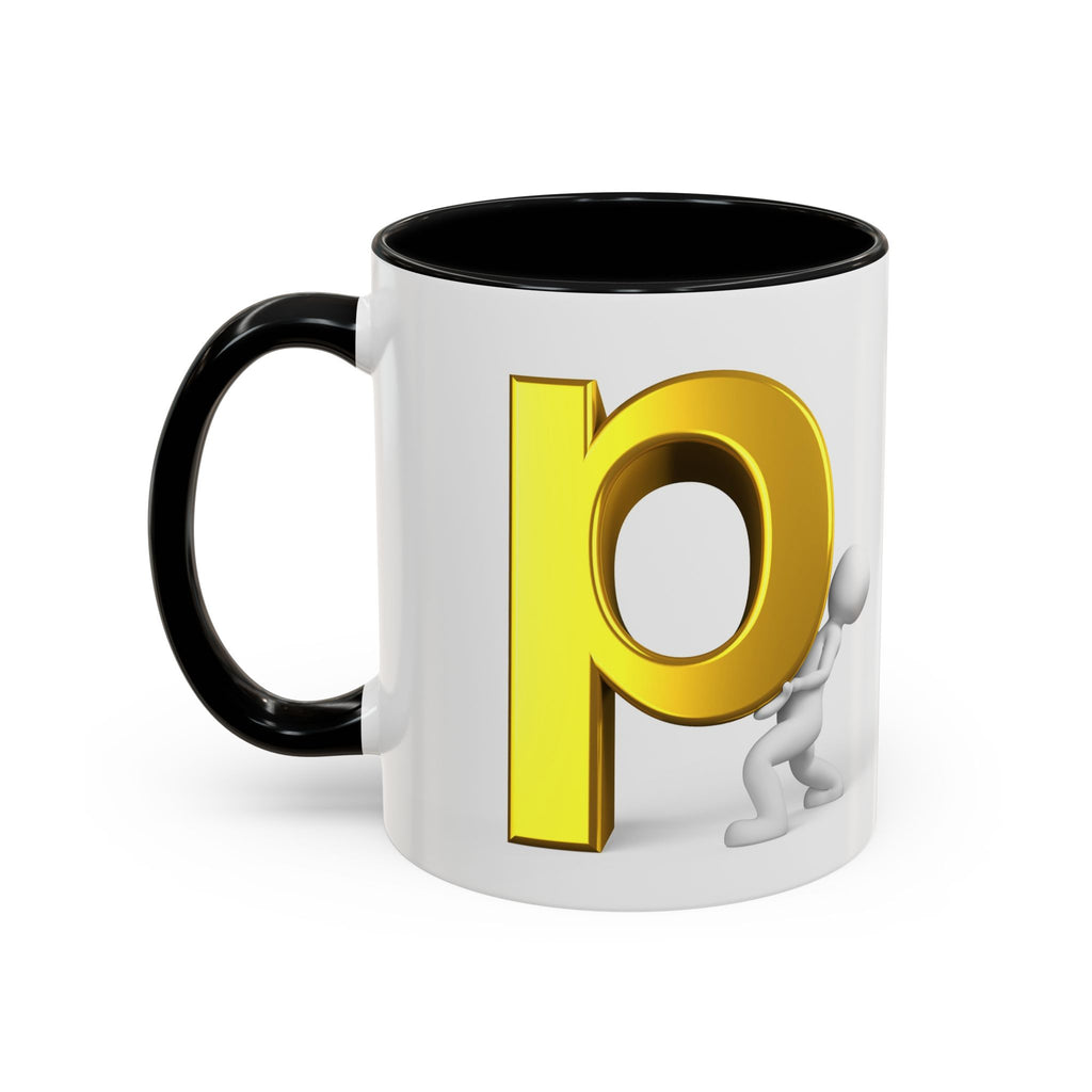Tasse à café 3D lettre P | Tasse à anse colorée 325 ml ou 443 ml