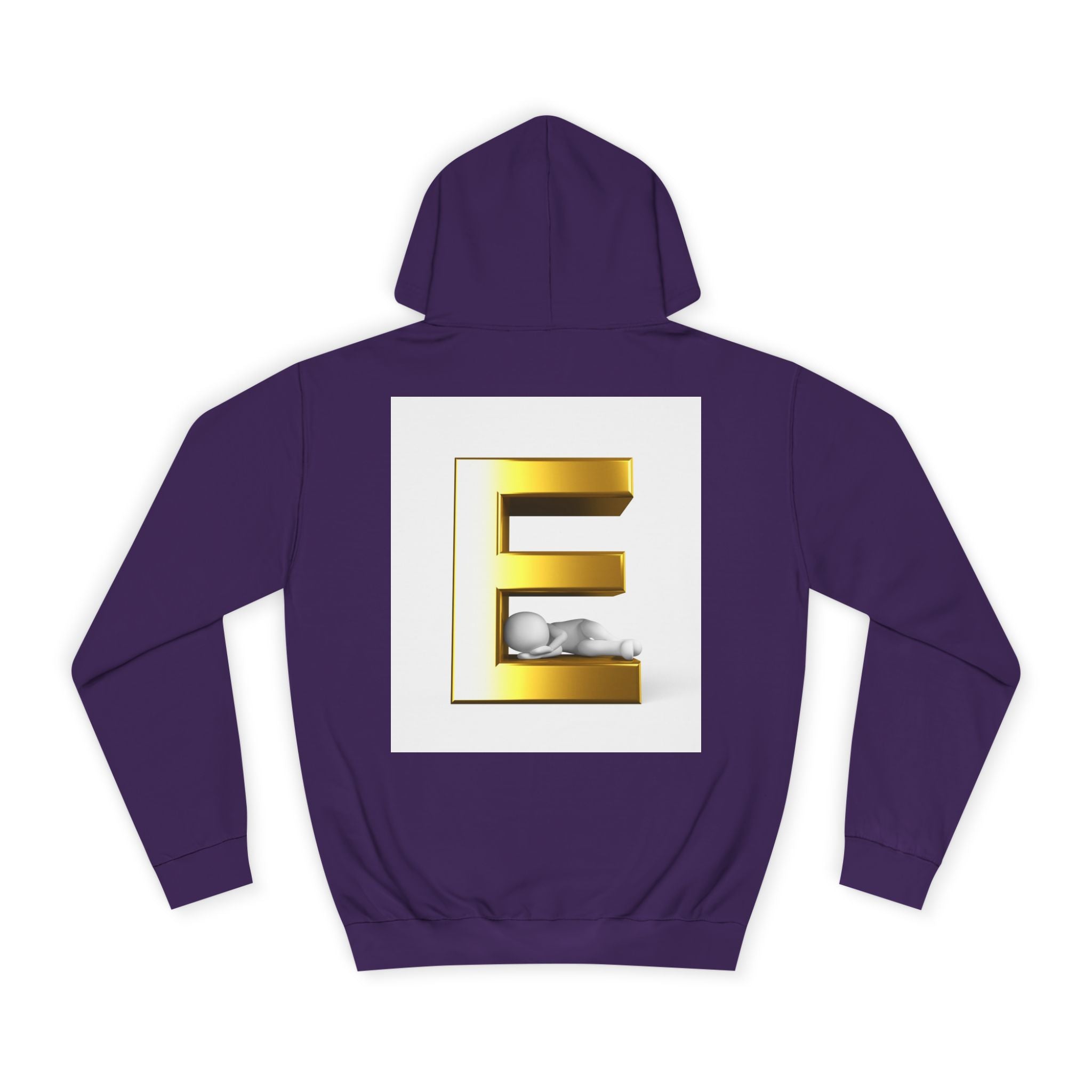Gold 3D Letter E Hoodie | Monogram Initial Sweatshirt