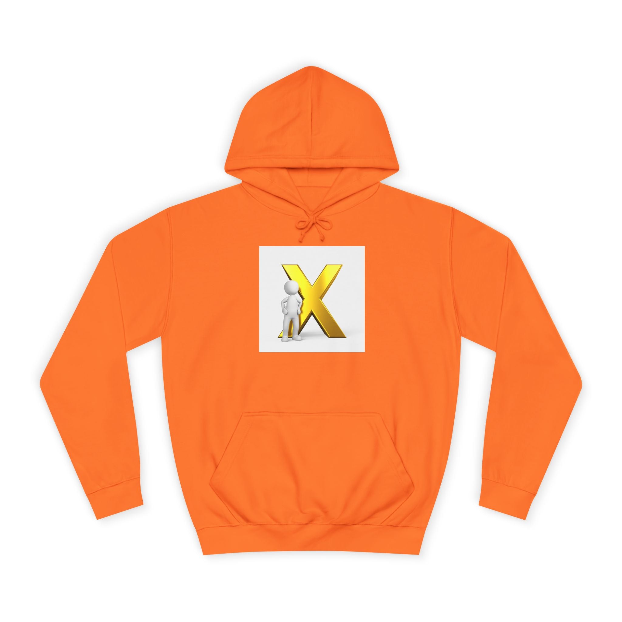 Sweat à capuche graphique lettre X dorée | Sweat à capuche Initial X avec figurine 3D