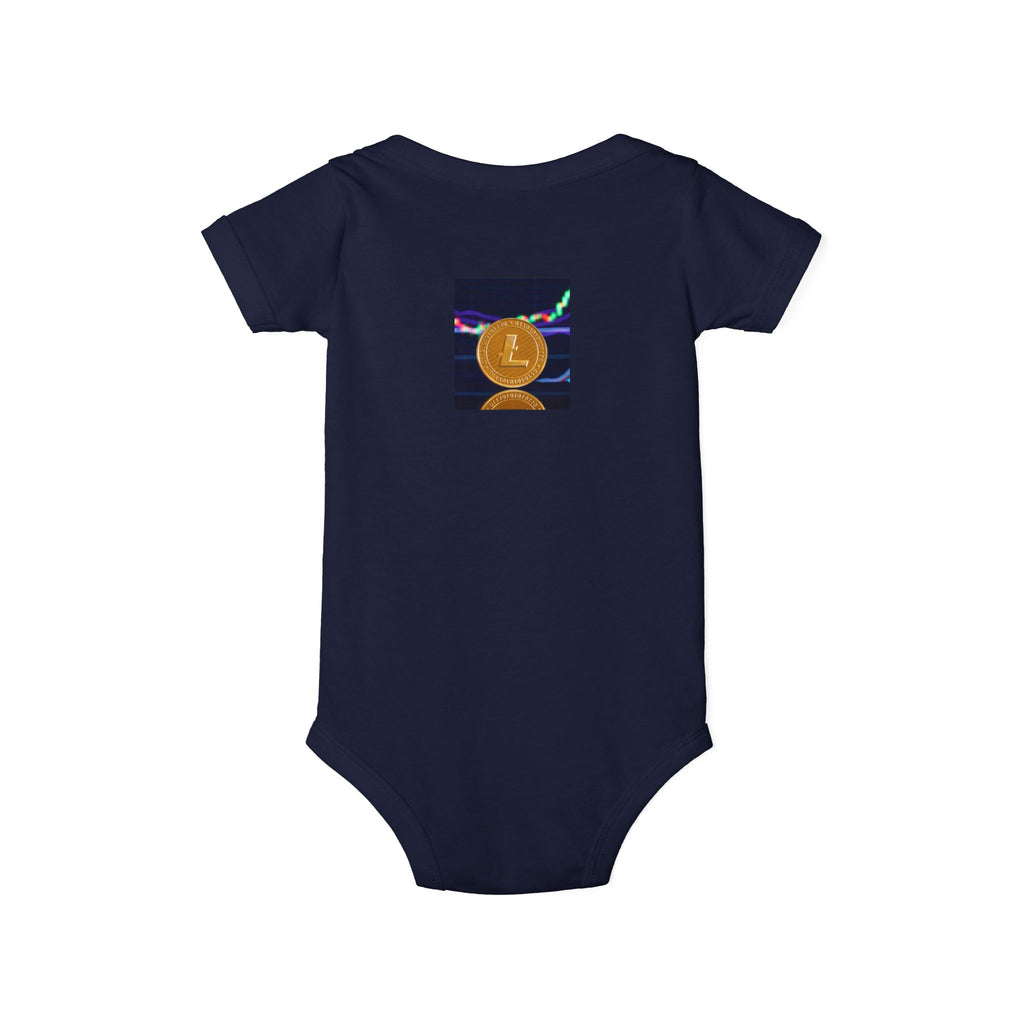 Litecoin Coin Graphic Infant Onesie | Cryptocurrency Baby Bodysuit