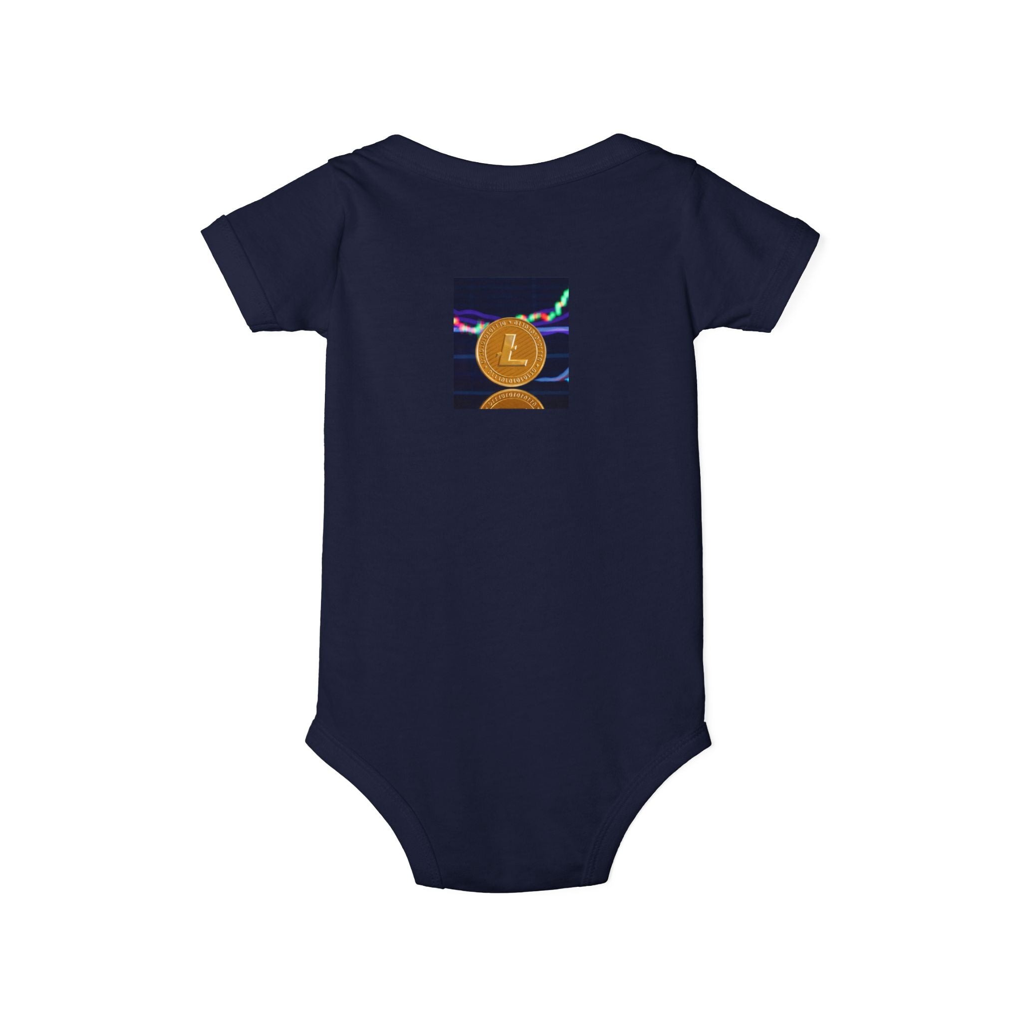 Litecoin Coin Graphic Infant Onesie | Cryptocurrency Baby Bodysuit