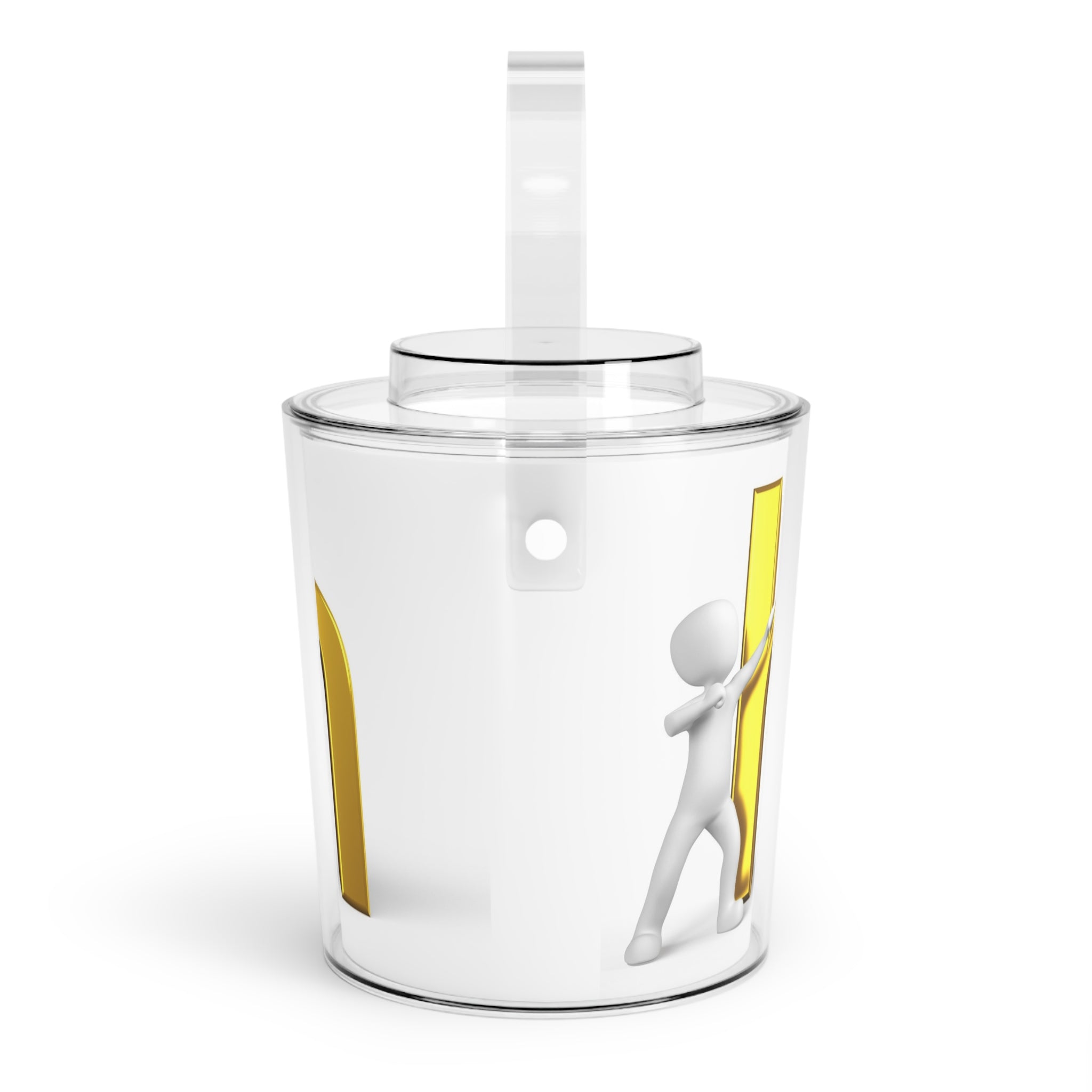 3D Gold Letter H Design Ice Bucket | Acrylic Ice Bucket with Tongs