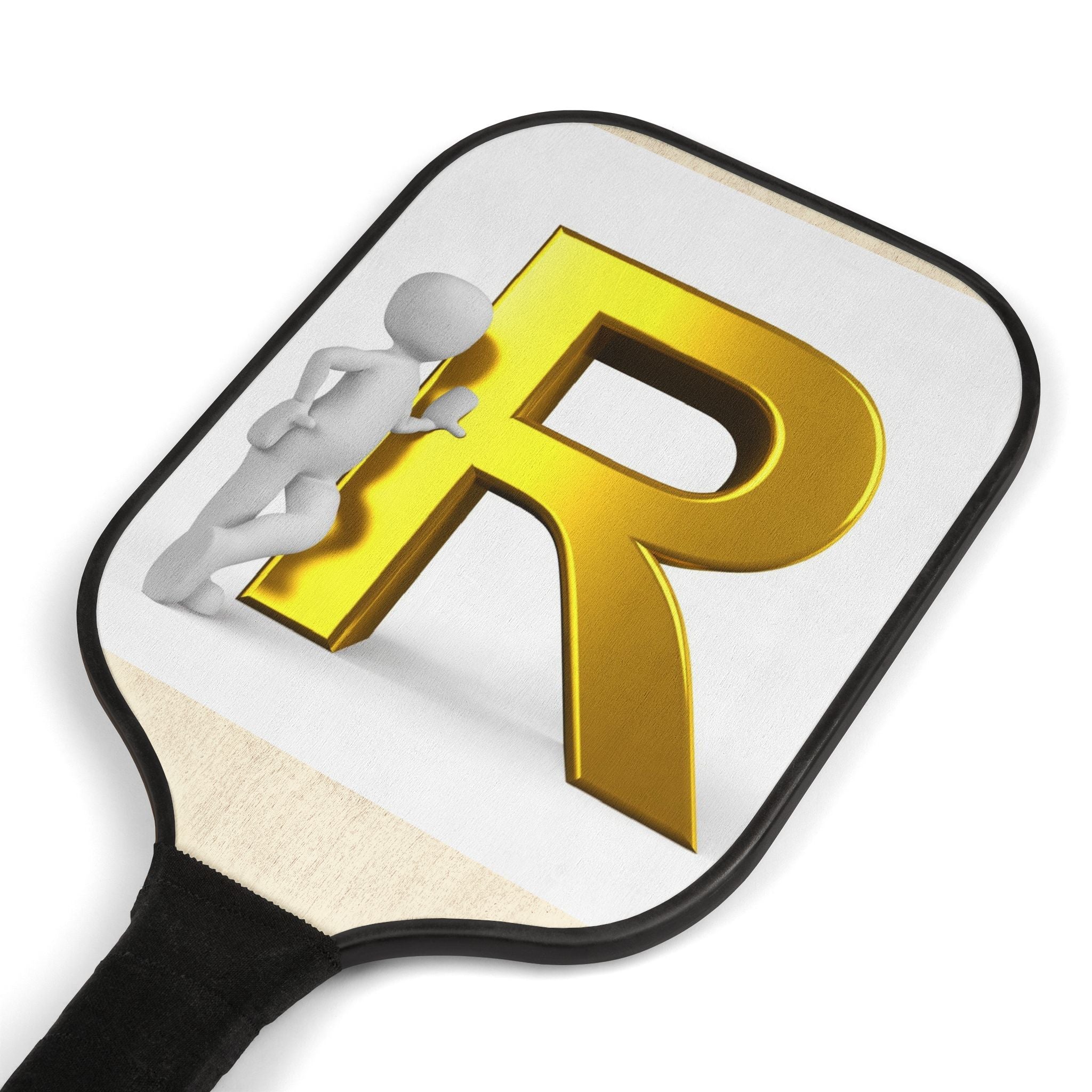 Gold Letter R Pickleball Paddle
