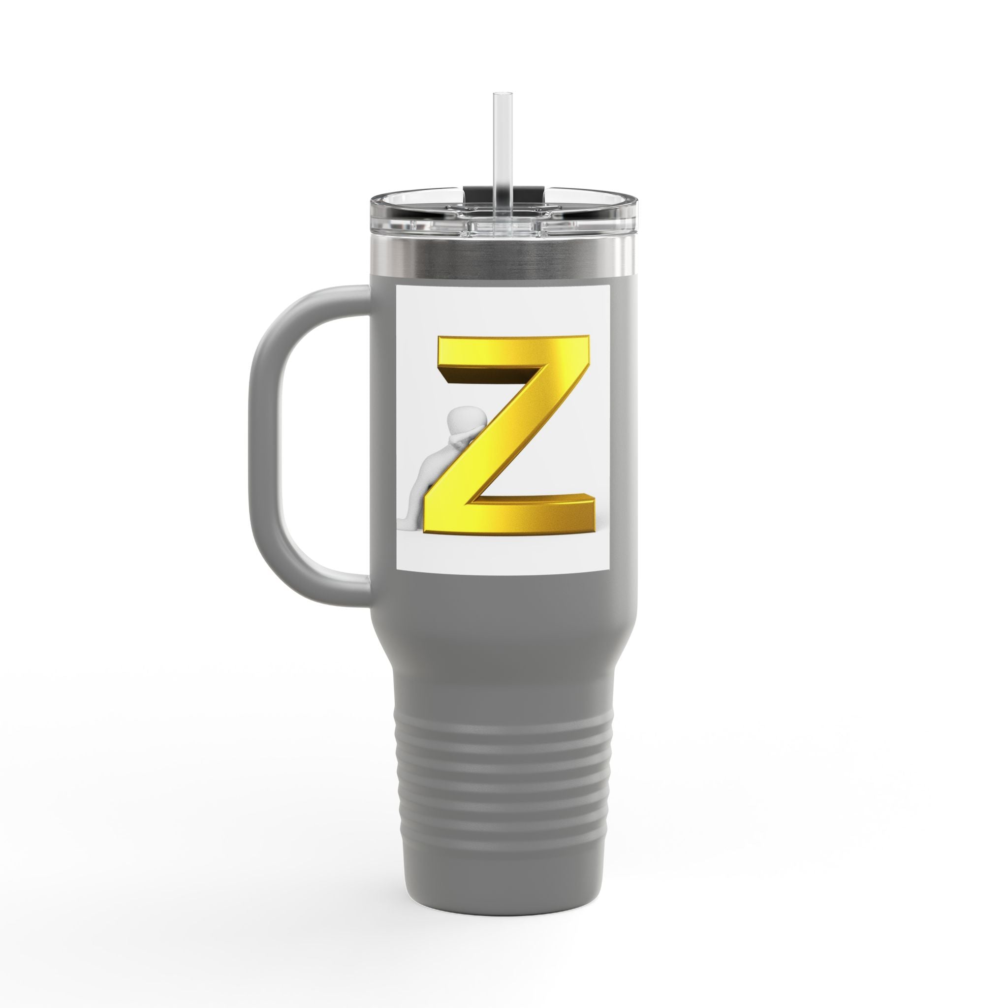 Gold 3D Letter Z Travel Mug | 40oz Insulated Tumbler