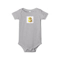 Gold Letter S Monogram Infant One Piece | Baby Bodysuit with Initial