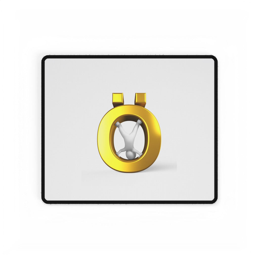 Gold Letter Ö Figure Desk Mat | Minimal 3D Symbol Mouse Pad