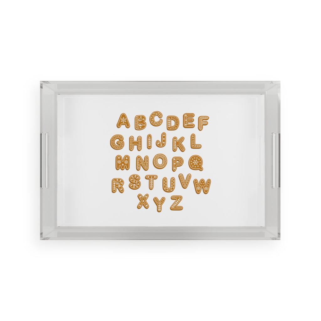 Alphabet Cookie Letters Acrylic Serving Tray | Kitchen Typography Decor