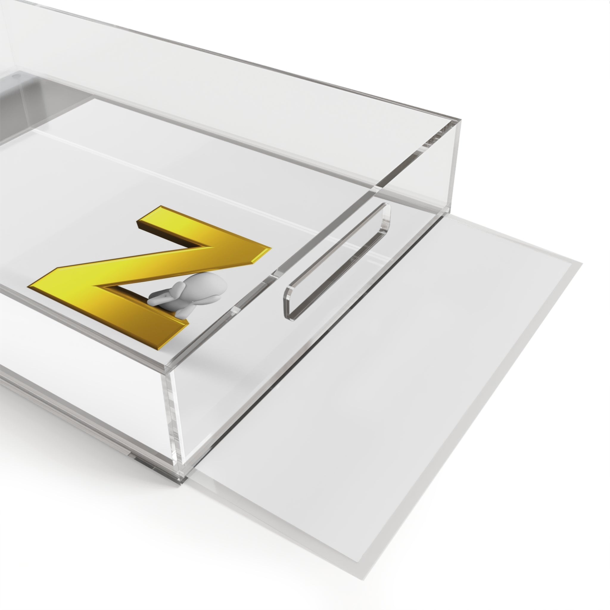 Gold 3D Letter Z Acrylic Serving Tray | Monogram Initial Decor