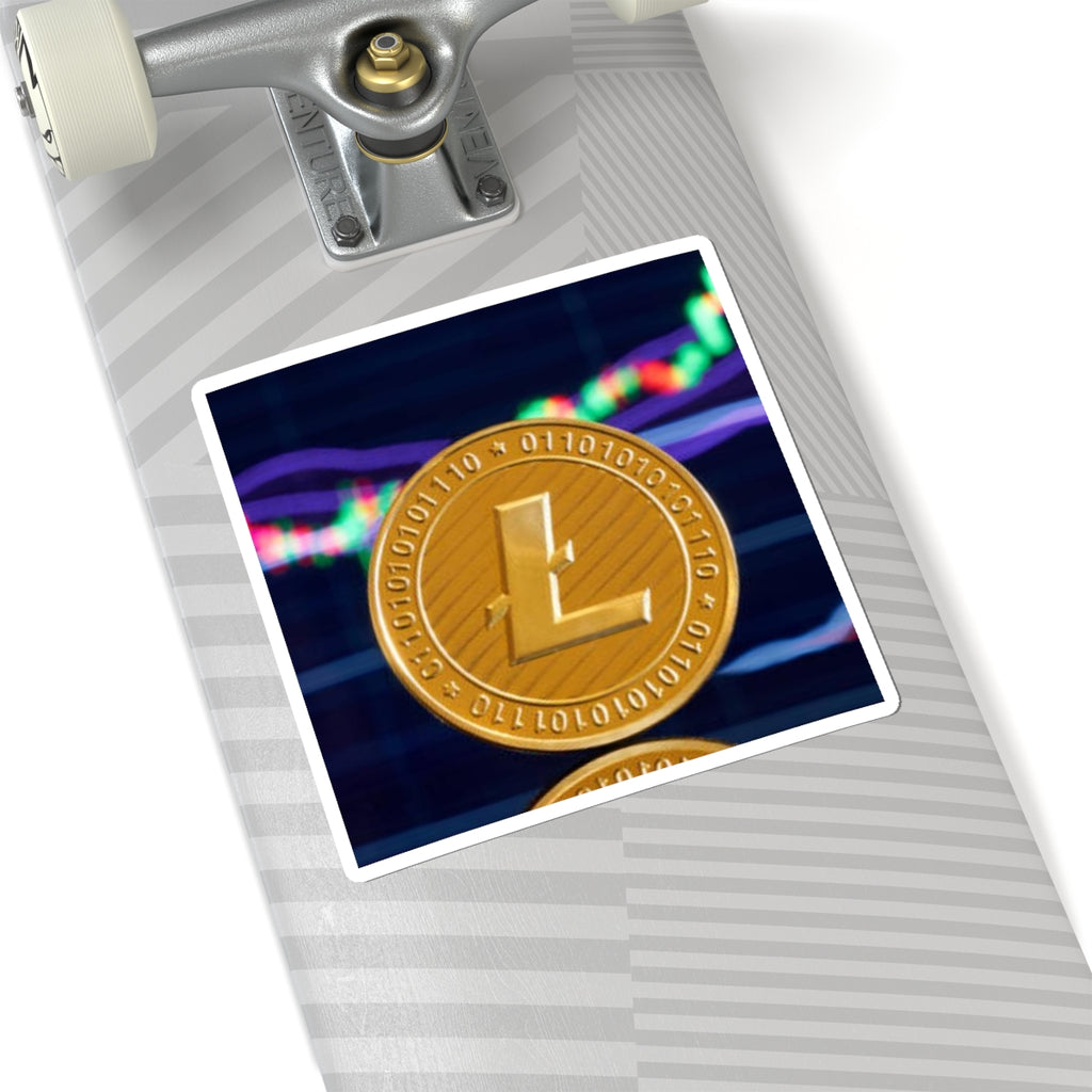 Litecoin Coin Sticker | Kiss-Cut Crypto Decal, Laptop Sticker