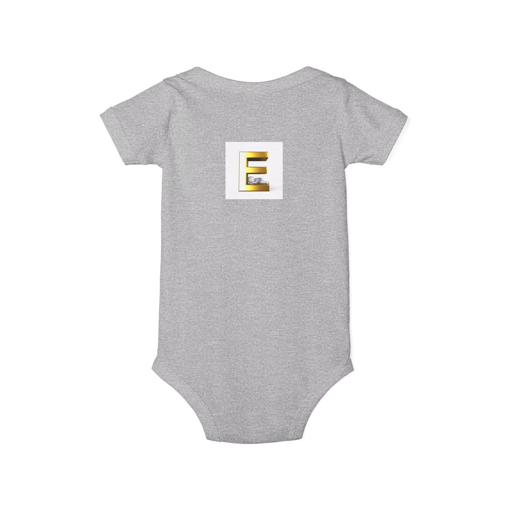 Gold Letter E Infant Onesie | Monogram Initial Baby Bodysuit