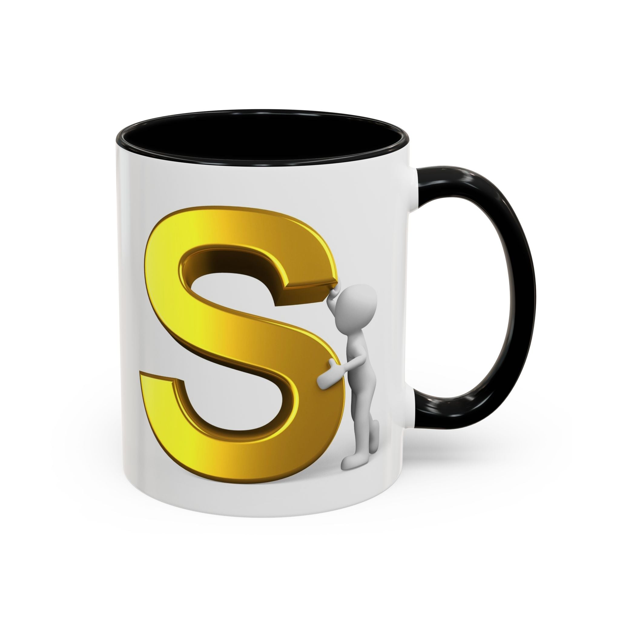 Gold Letter S Initial Mug | Accent Coffee Mug
