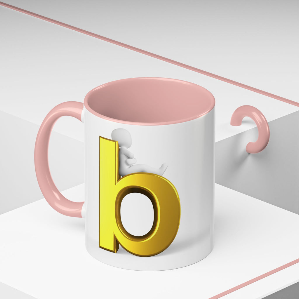 Tasse à café avec accent lettre B or | Tasse initiale monogramme lettre B
