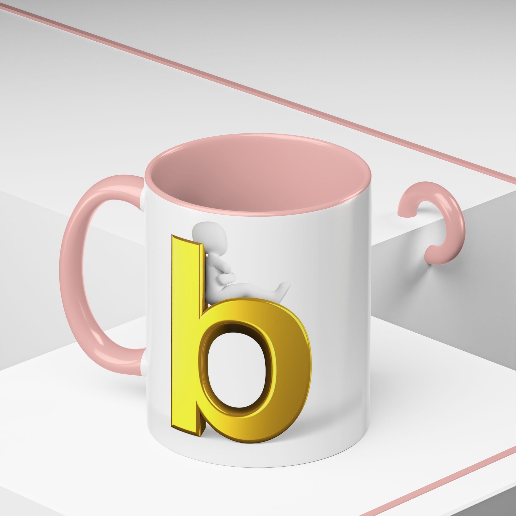 Tasse à café avec accent lettre B or | Tasse initiale monogramme lettre B