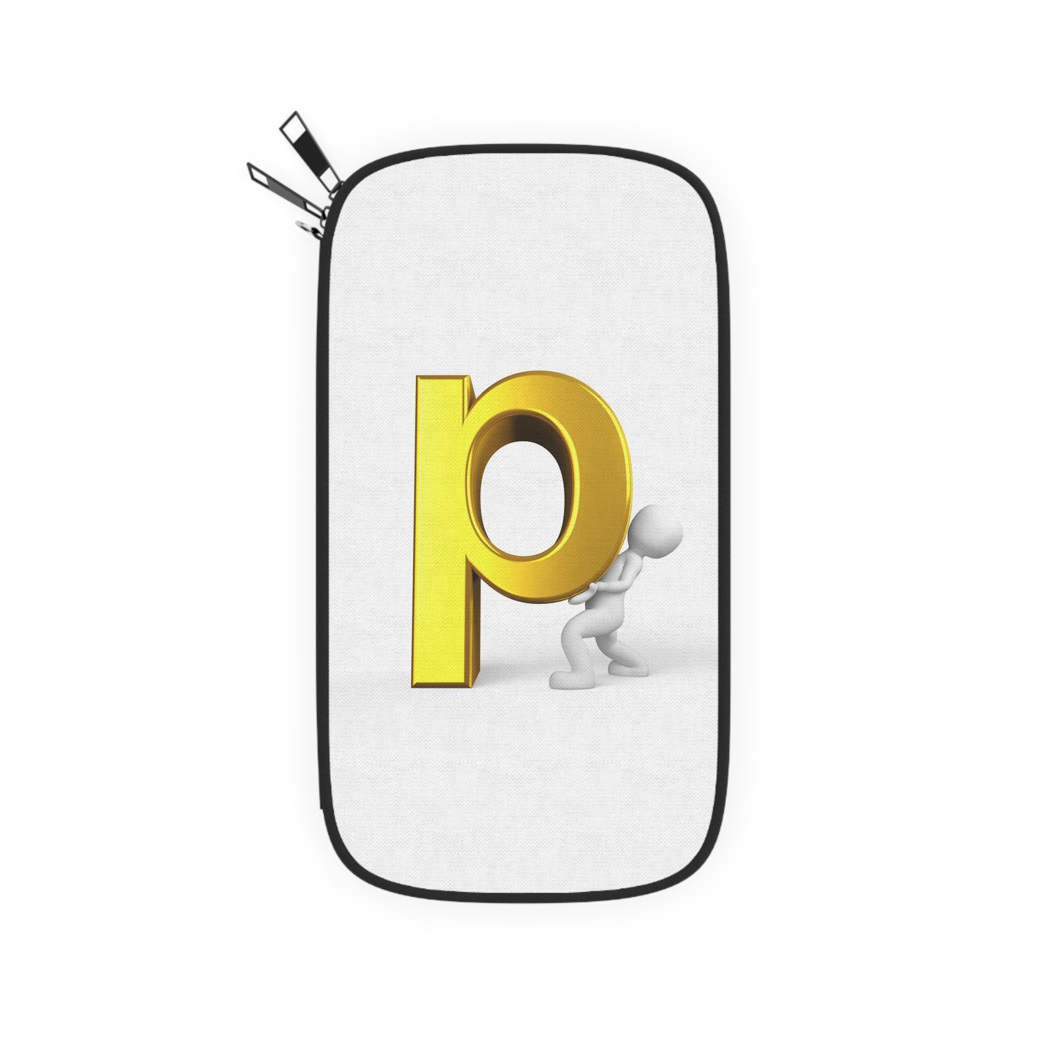 Golden Letter P Illustration Passport Wallet | Monogram Initial Travel Sleeve