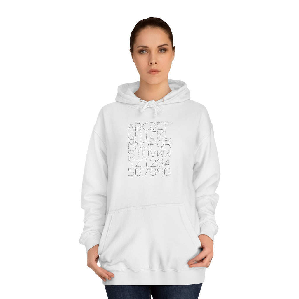College Dotted Alphabet Hoodie | Campus Sweatshirt, Collegiate Style