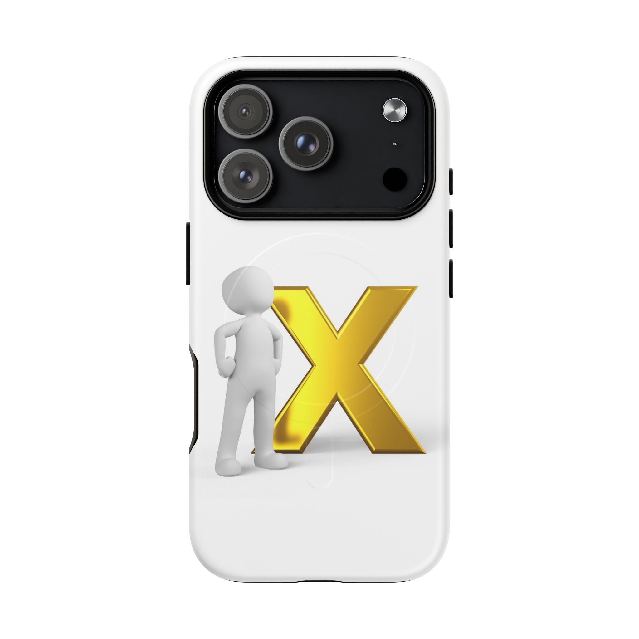 Coque iPhone Or X avec figurine 3D | Coque magnétique robuste