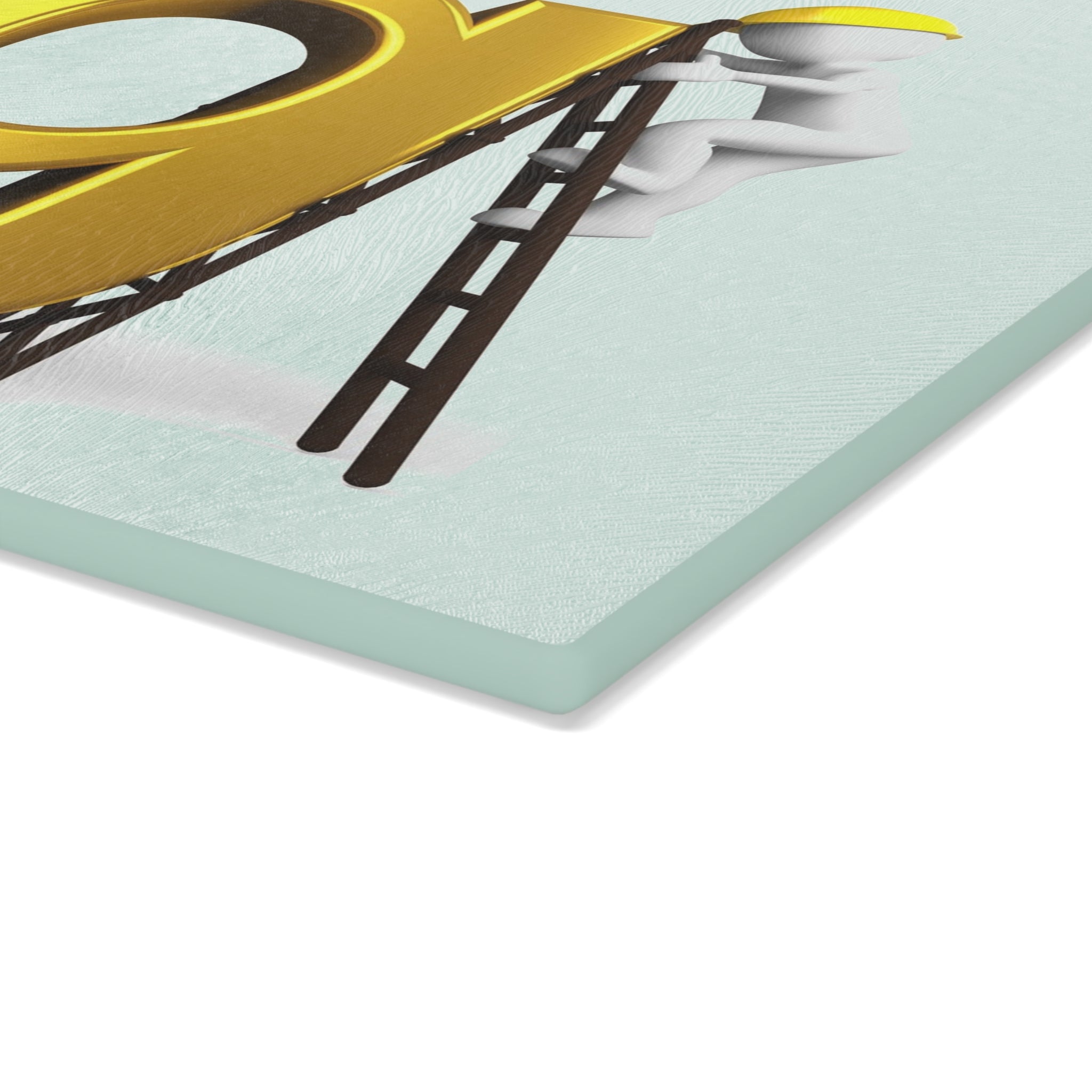 Golden Letter G with Worker Glass Cutting Board | Alphabet Kitchen Decor