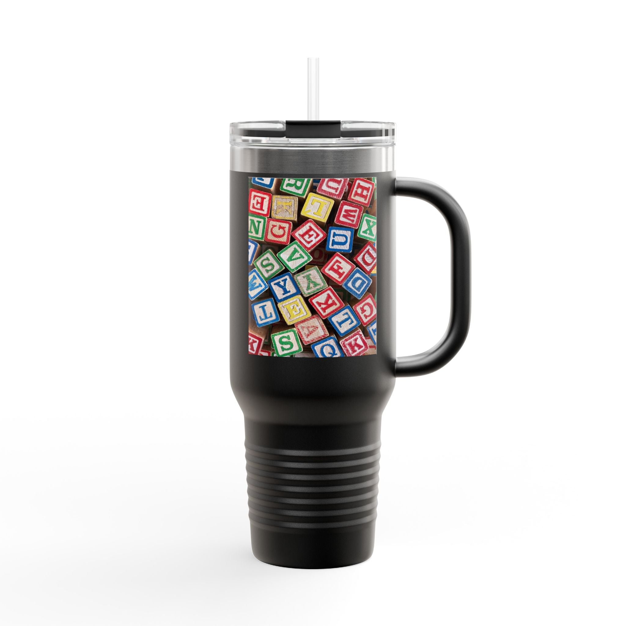Colorful Alphabet Blocks Insulated Travel Mug | 40oz