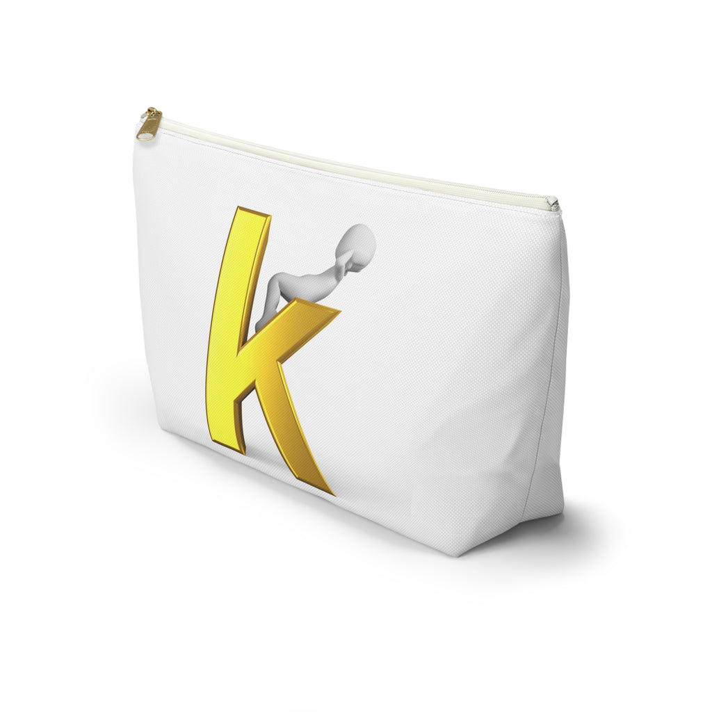 Gold Letter K with Figure Accessory Pouch