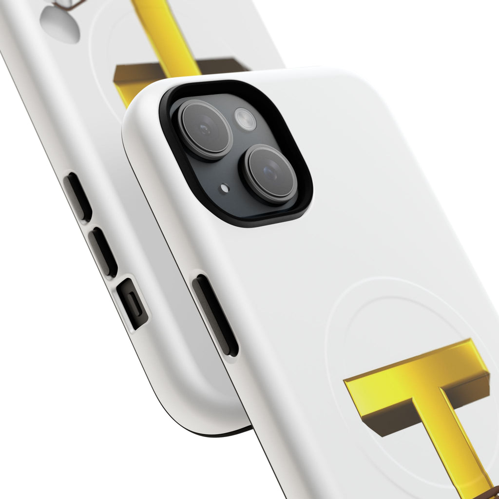 Gold Letter T with Tugging Figure phone case | Magnetic Tough Case