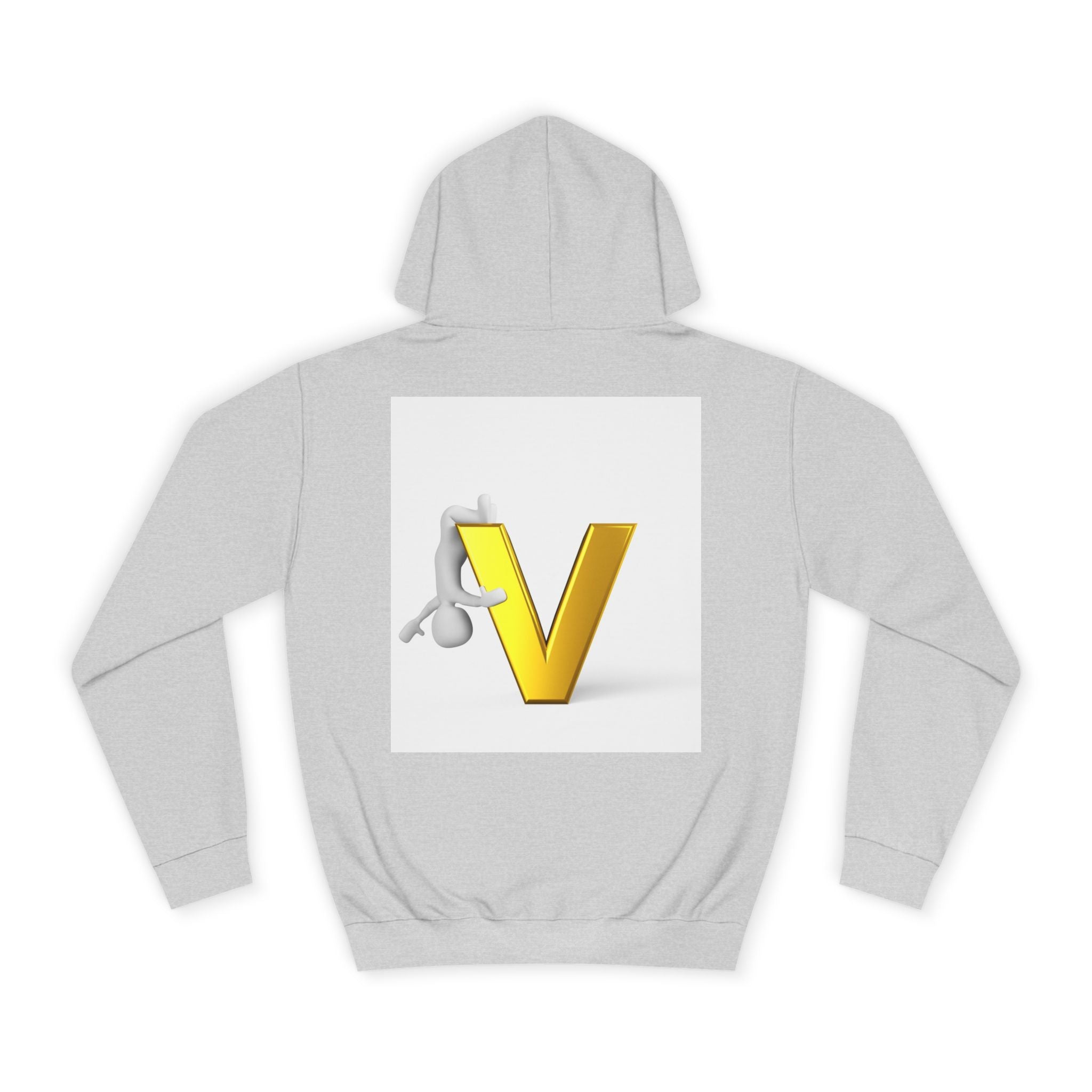 3D Gold Letter V Hoodie | Letter V Initial Sweatshirt