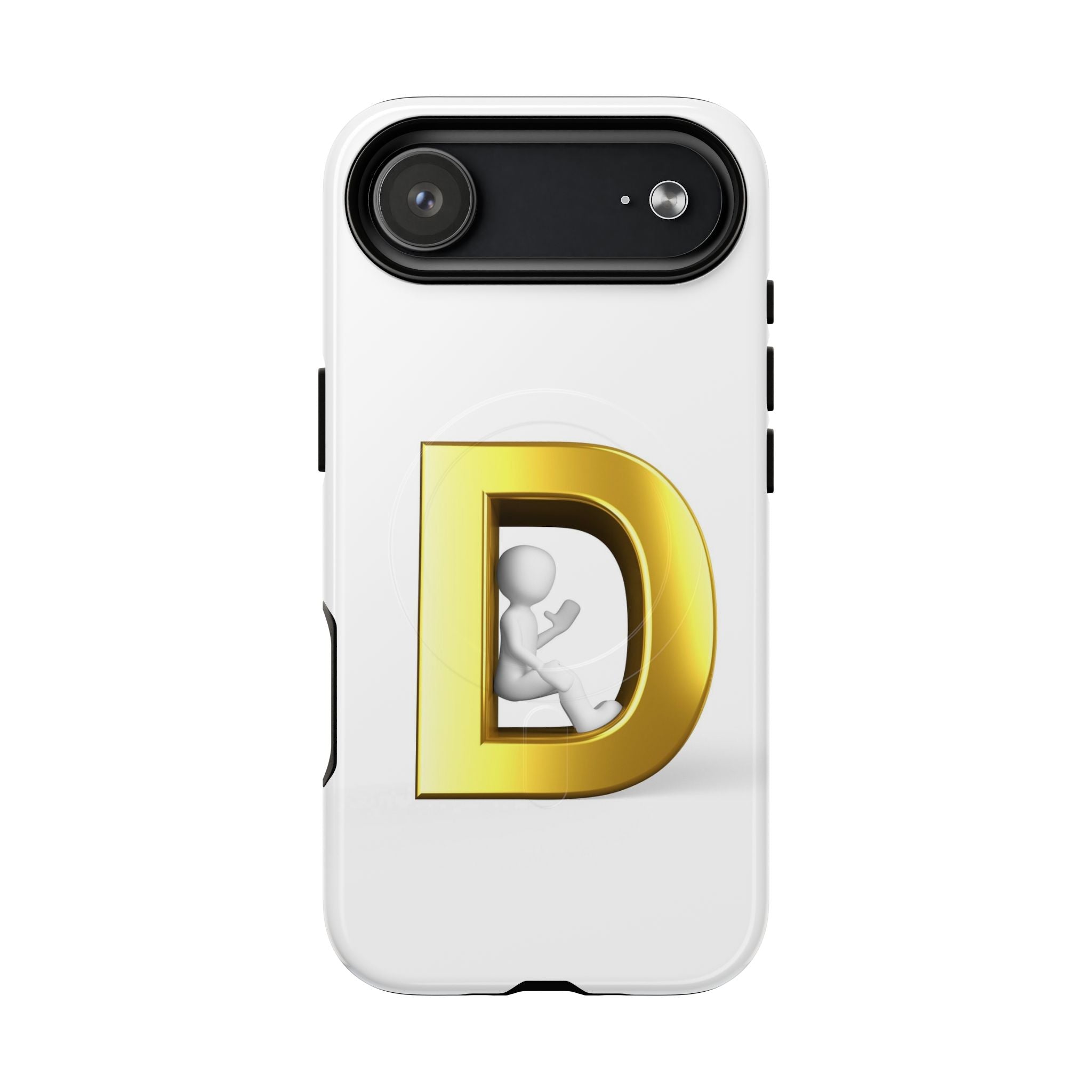 Coque de téléphone à monogramme lettre D or | Coque magnétique résistante