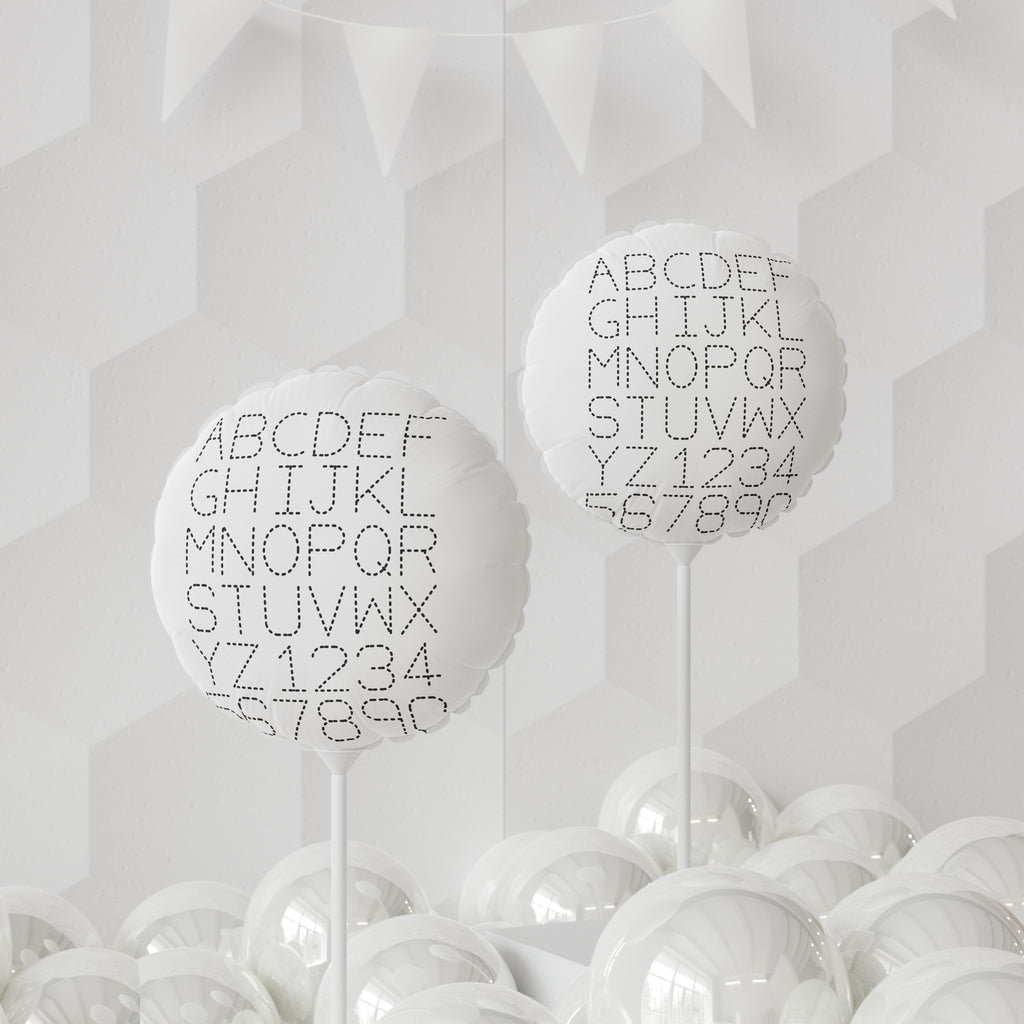Dotted Alphabet and Numbers Balloon Round 11"