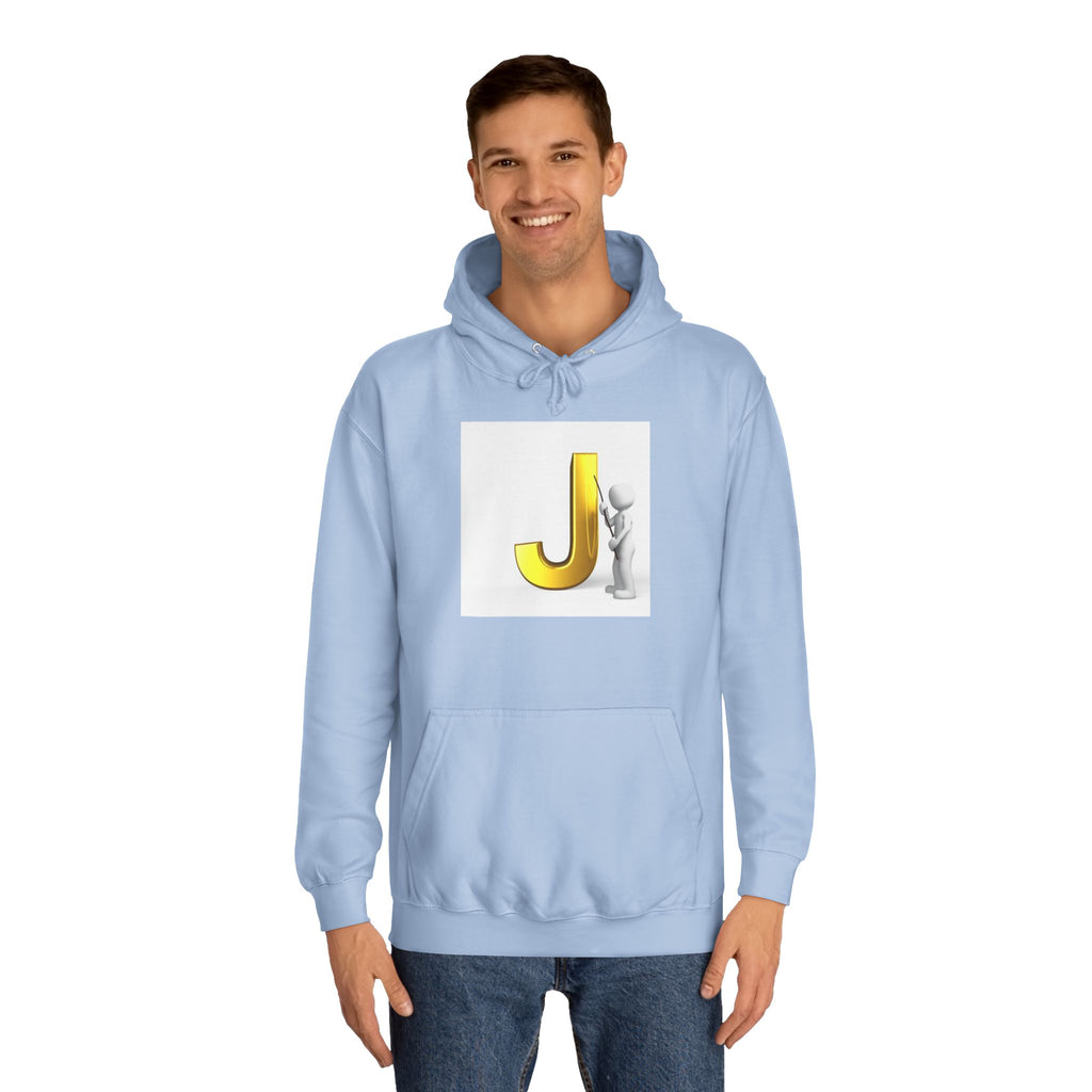 Golden Letter J Initial Hoodie | Monogram J Sweatshirt