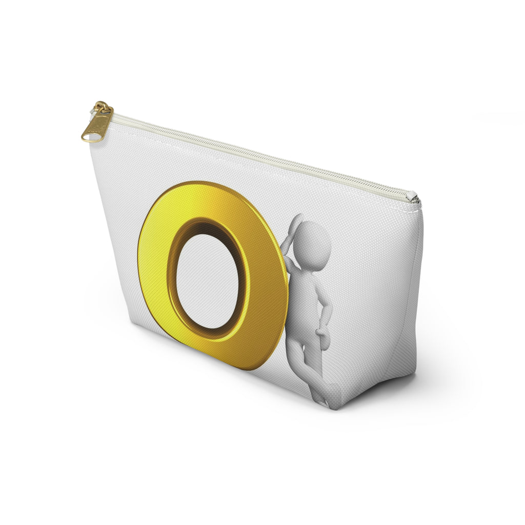 Gold Letter O Accessory Pouch | T-Bottom Cosmetic Bag