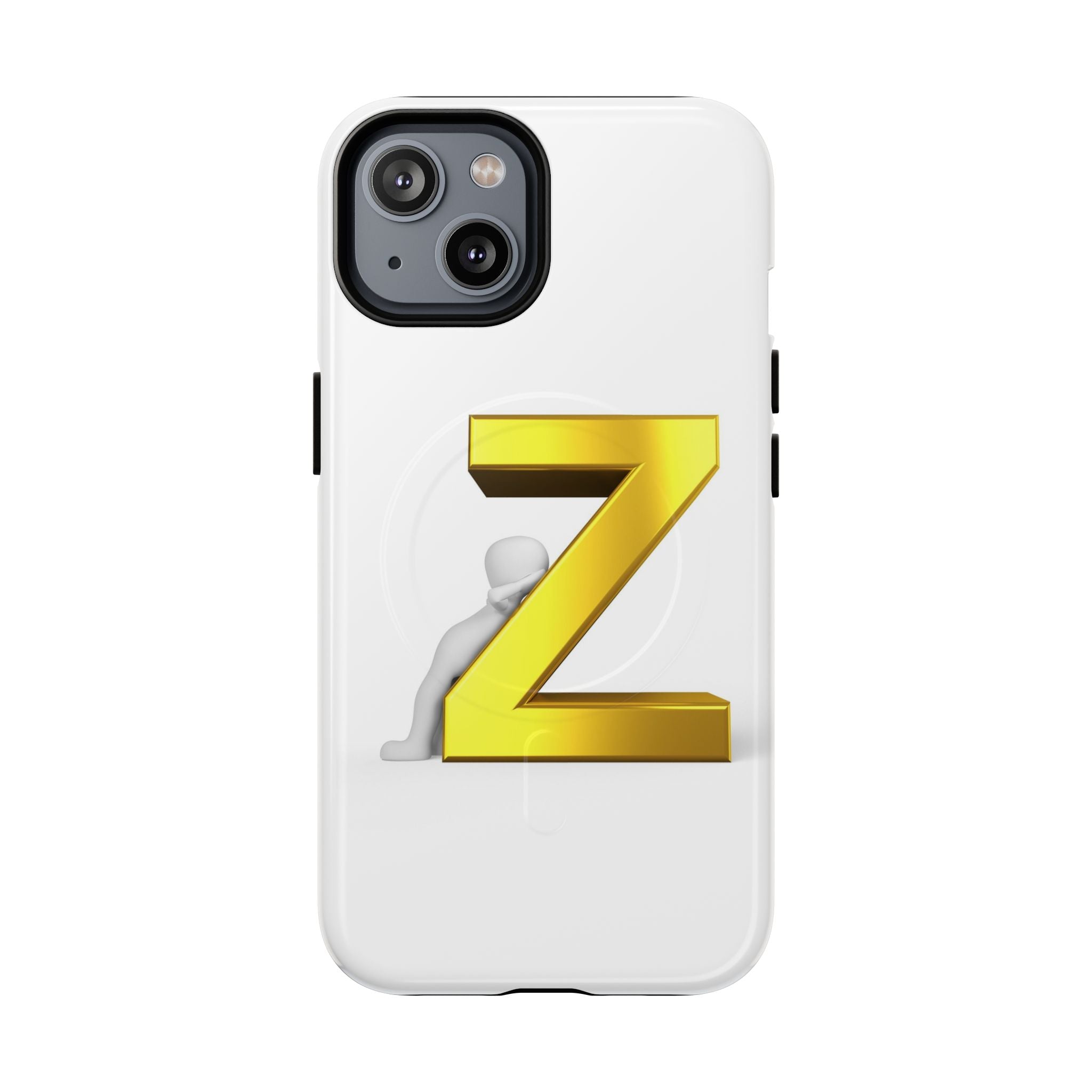 Coque de téléphone 3D Lettre Z Dorée | Coque magnétique robuste