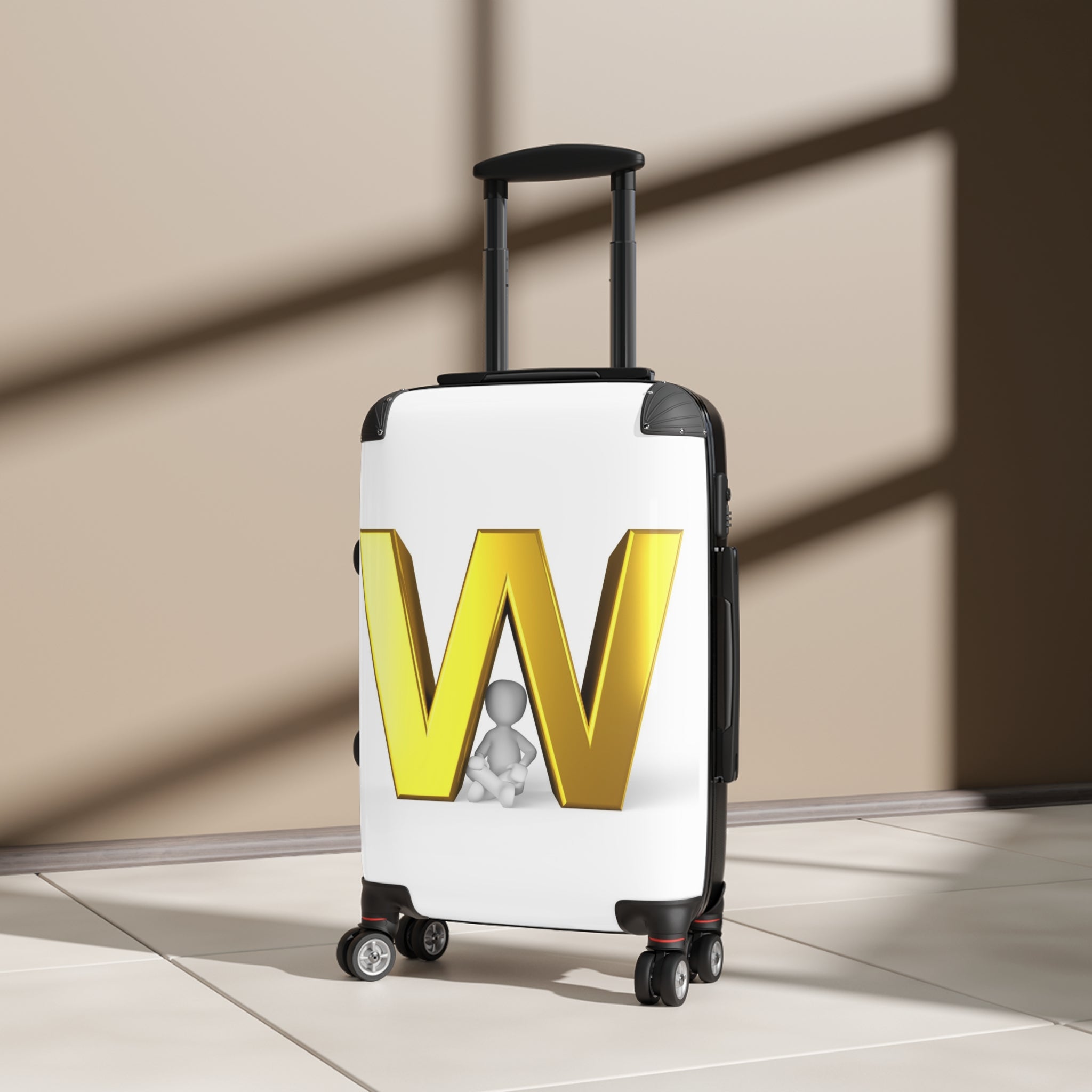 Gold Letter W Monogram Suitcase | Initial Luggage Cover