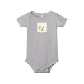 Letter V Baby Onesie | Gold Monogram Infant Bodysuit