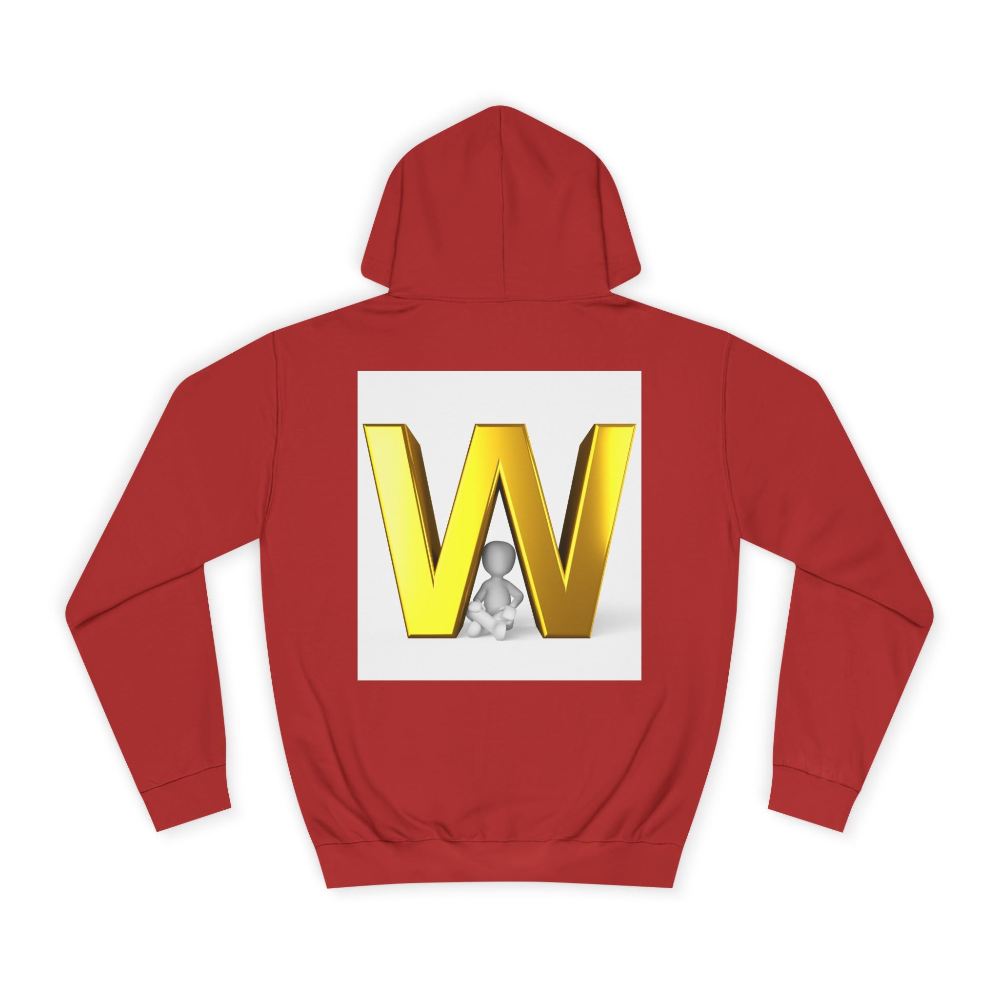 Gold 3D Letter W Hoodie | Monogram Initial Sweatshirt