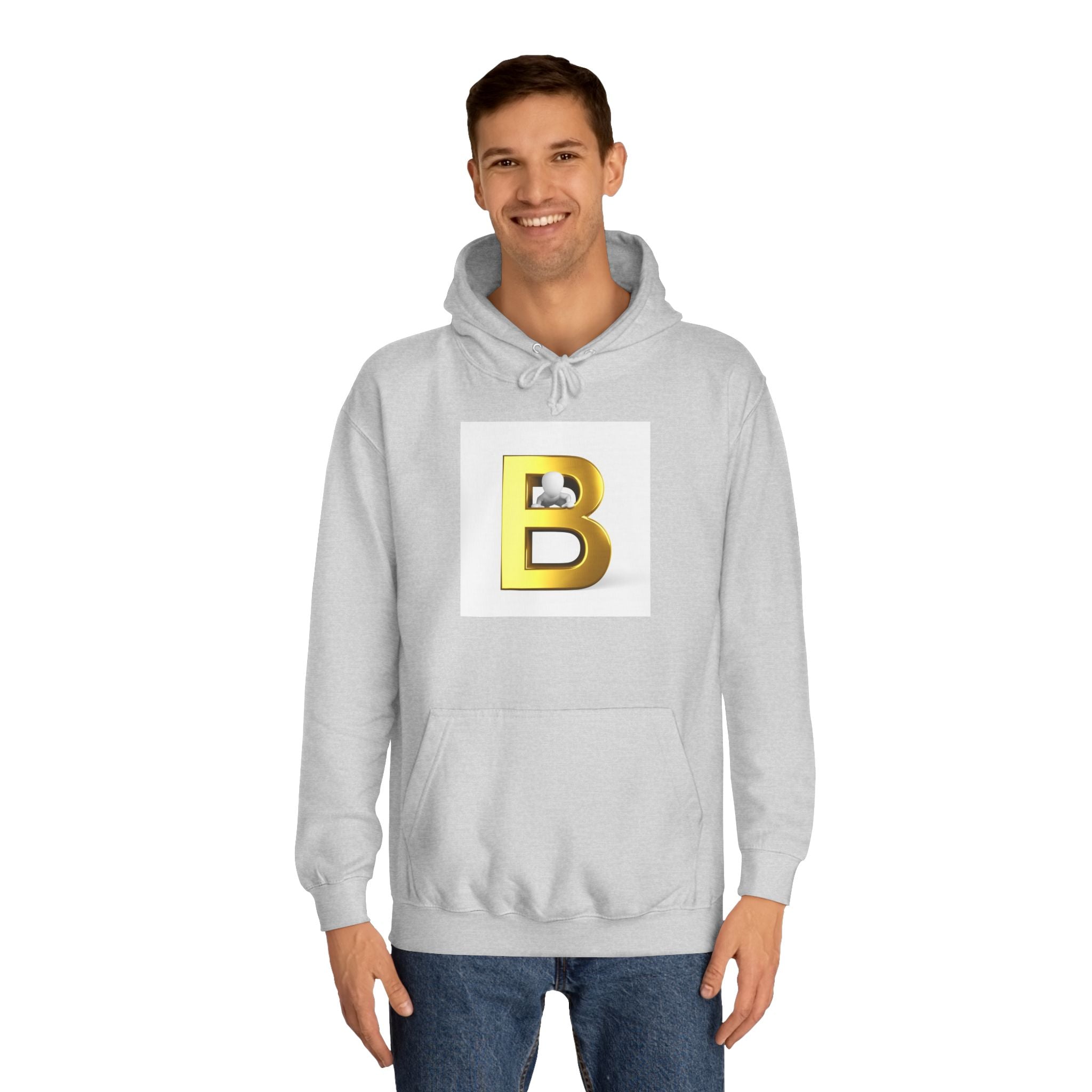 Gold Letter B Hoodie | Monogram Initial Sweatshirt